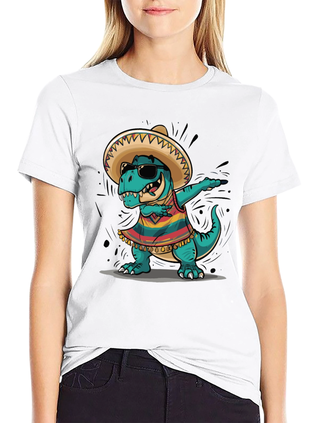 Dabbing Dinosaur Fiesta T-Shirt