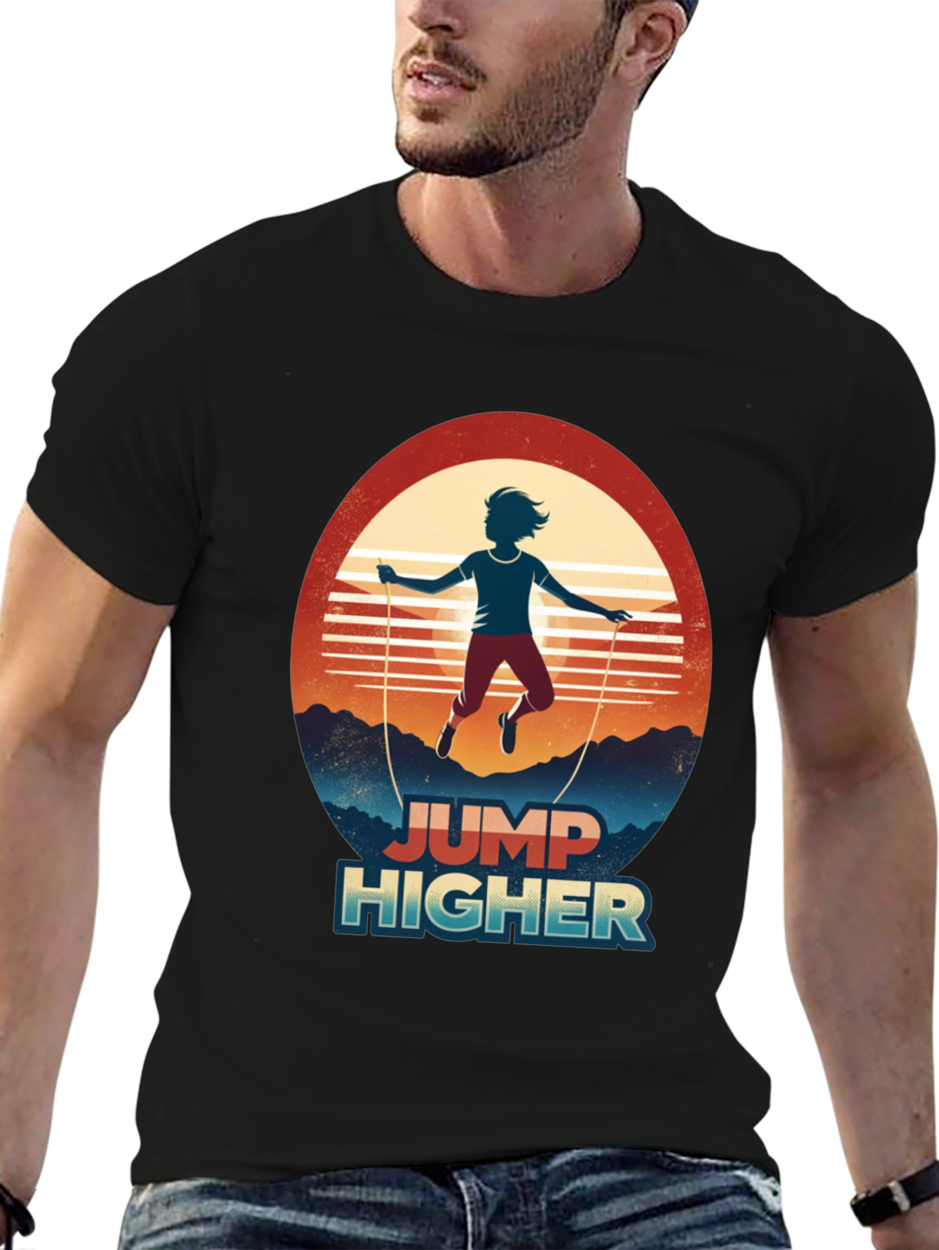 Jump Higher Graphic Tee - Retro Style