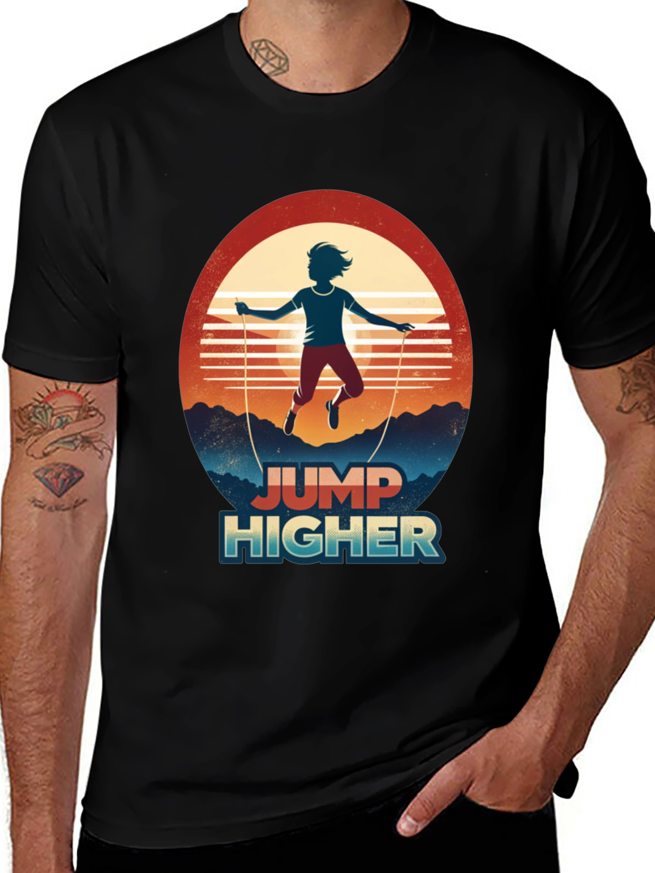 Jump Higher Graphic Tee - Retro Style