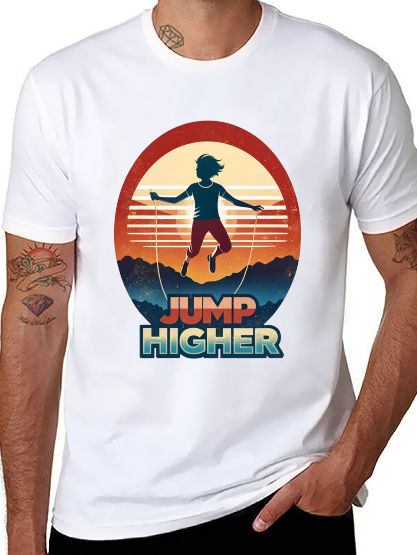 Jump Higher Graphic Tee - Retro Style