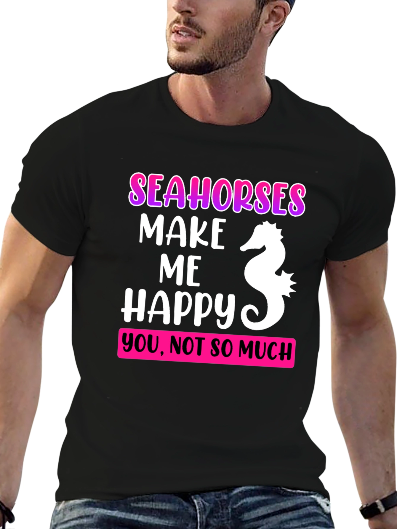 Seahorses Make Me Happy Graphic Tee