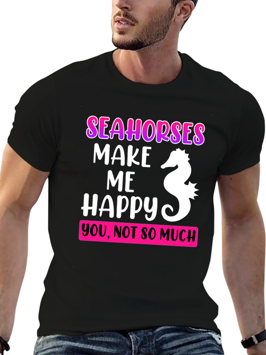 Seahorses Make Me Happy Graphic Tee