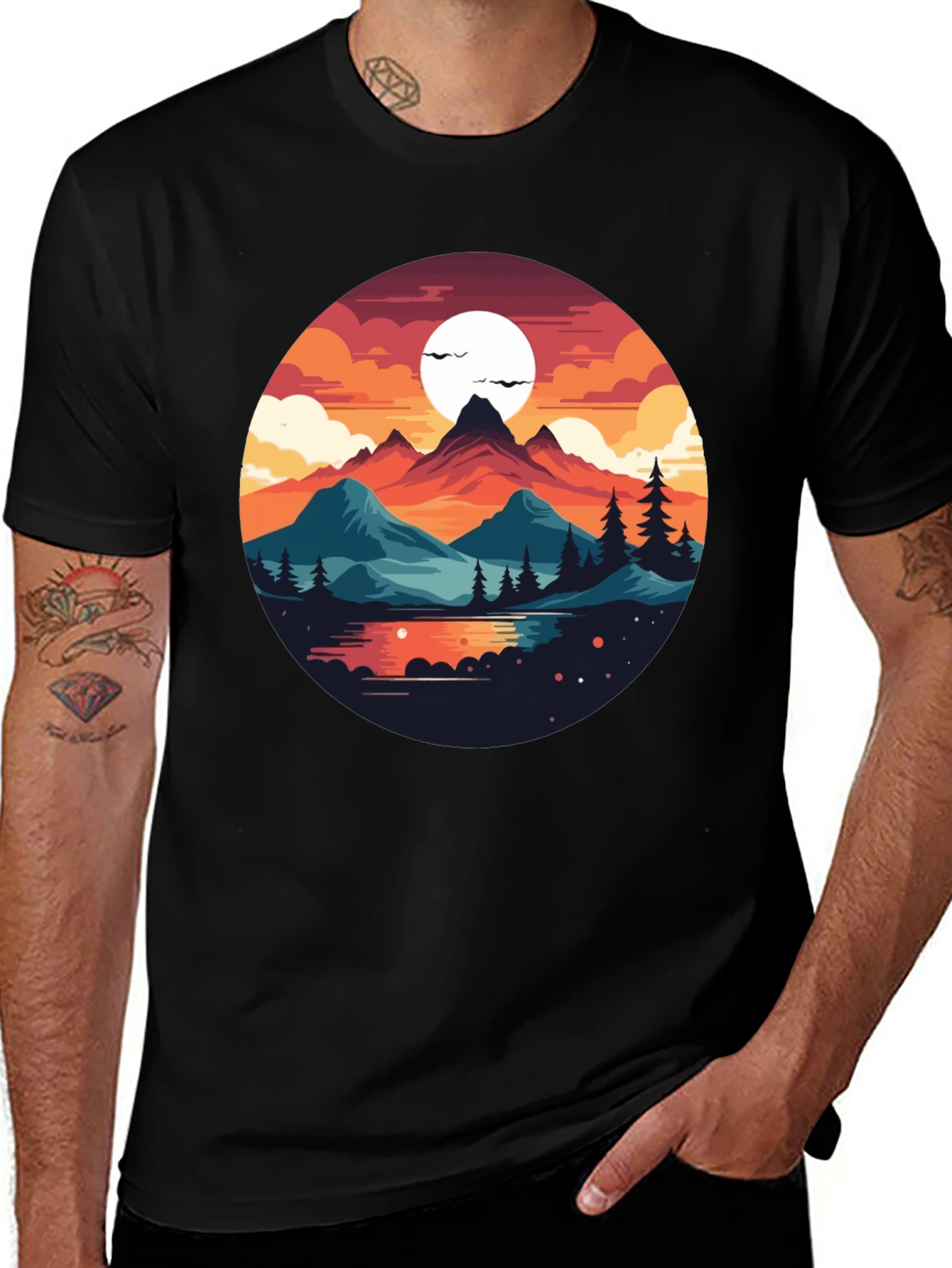 Scenic Mountainscape Graphic Tee