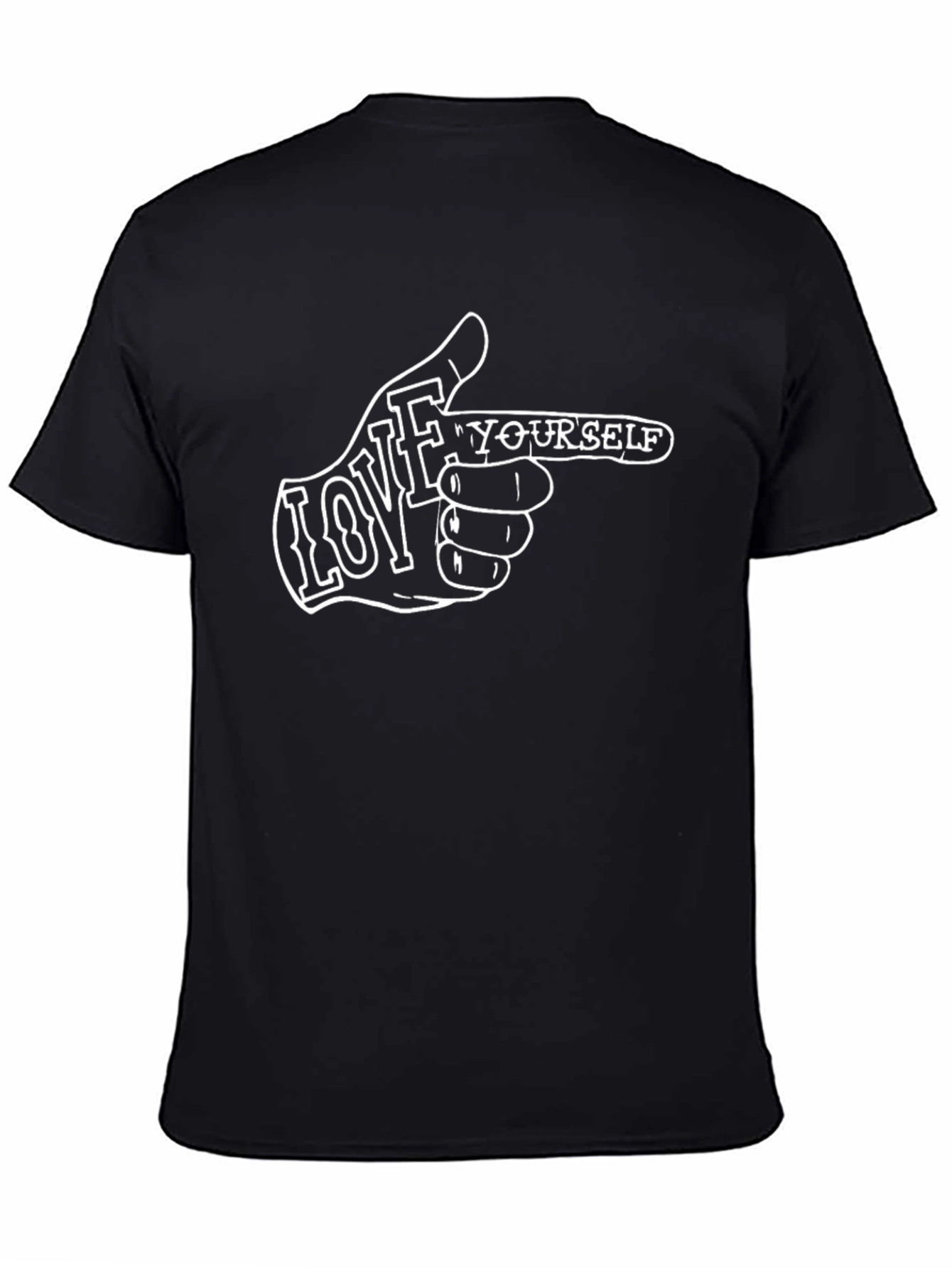 Love Yourself Graphic Tee - Black Crew Neck Shirt