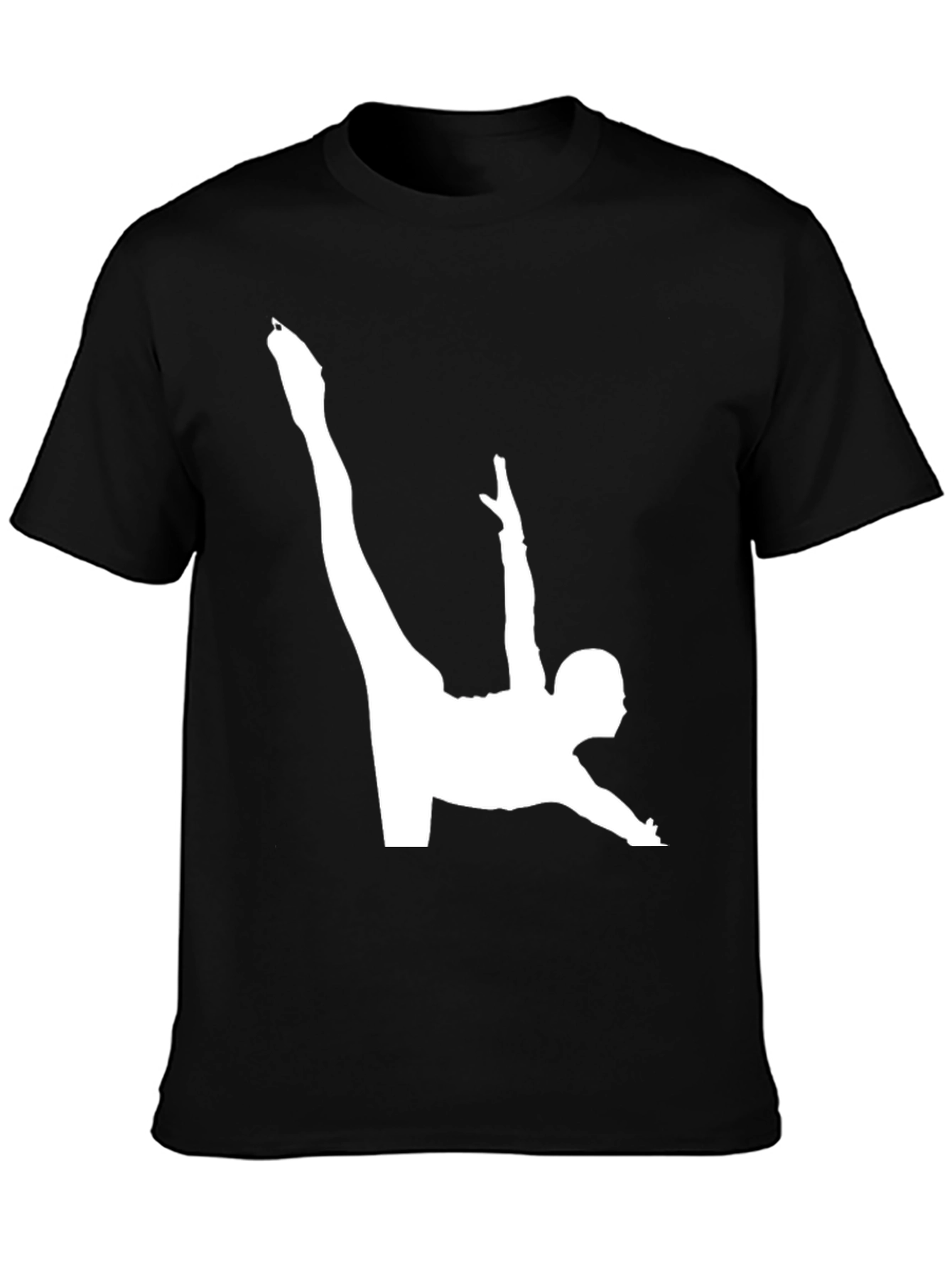 Gymnast Silhouette Graphic Tee - Black Cotton Blend