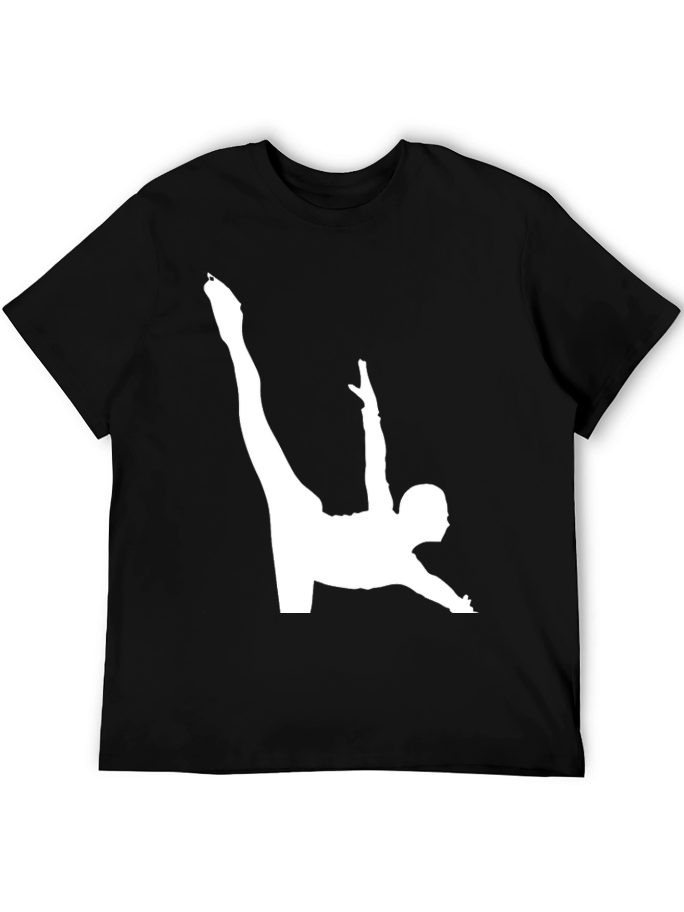 Gymnast Silhouette Graphic Tee - Black Cotton Blend