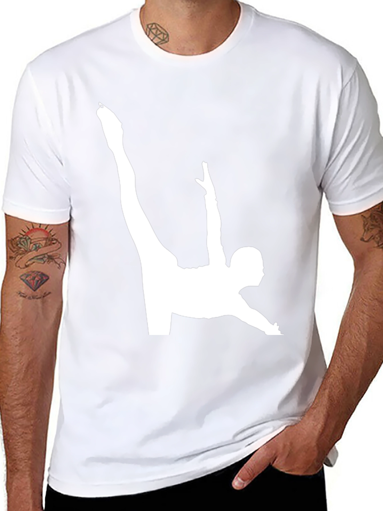 Gymnast Silhouette Graphic Tee - Black Cotton Blend