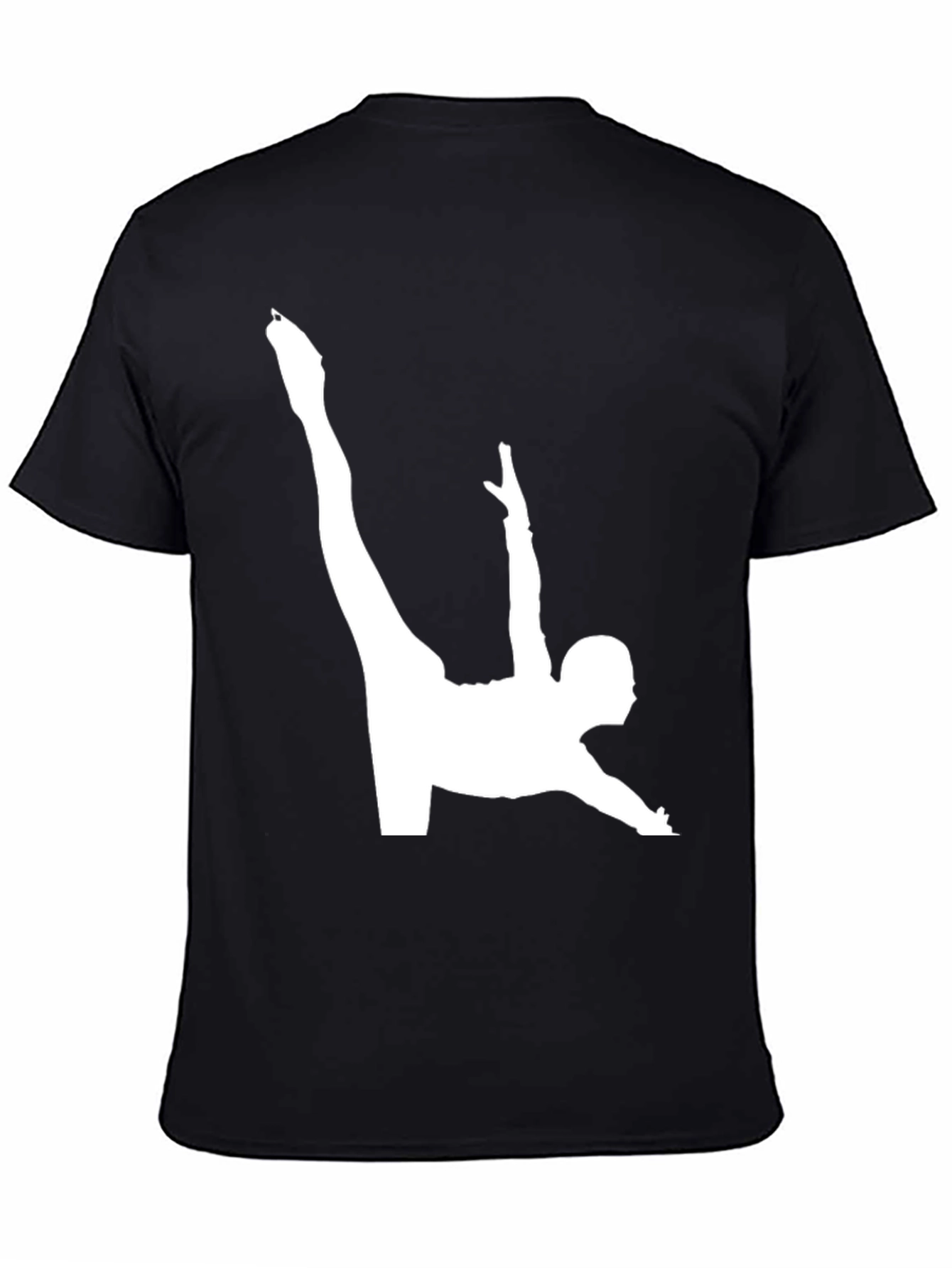 Gymnast Silhouette Graphic Tee - Black Cotton Blend