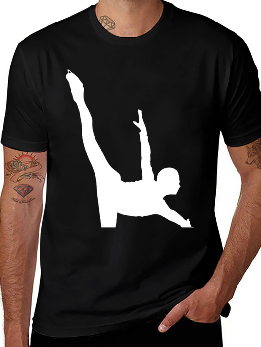 Gymnast Silhouette Graphic Tee - Black Cotton Blend