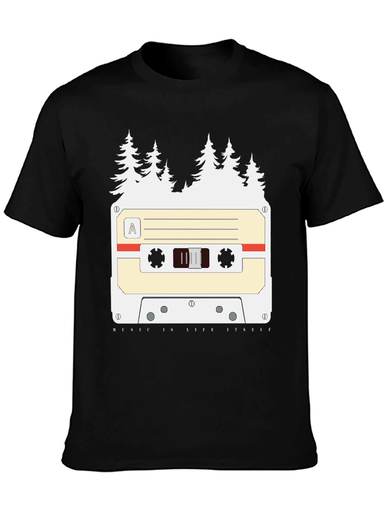 Retro Cassette Tape Forest Graphic Tee