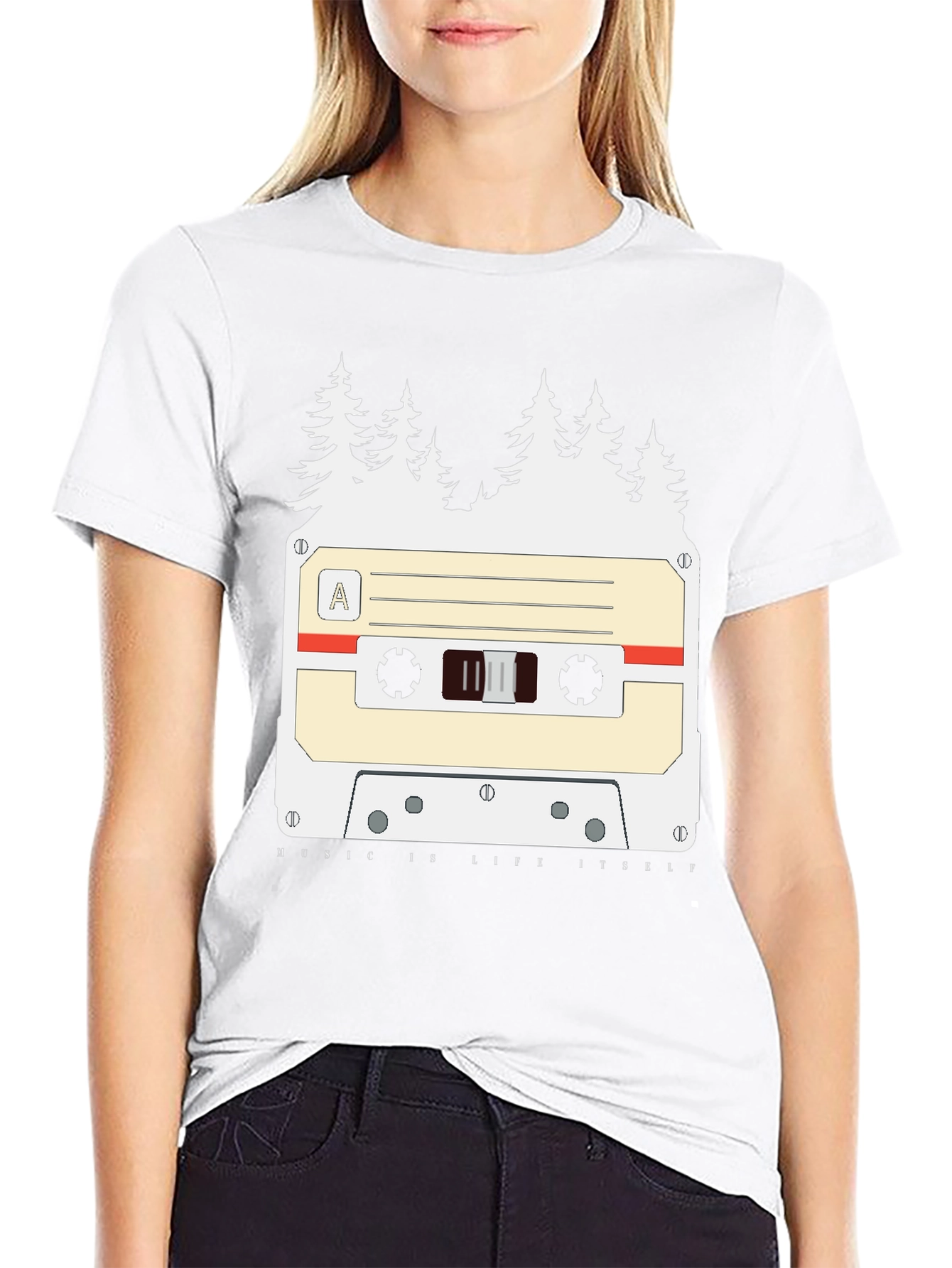 Retro Cassette Tape Forest Graphic Tee