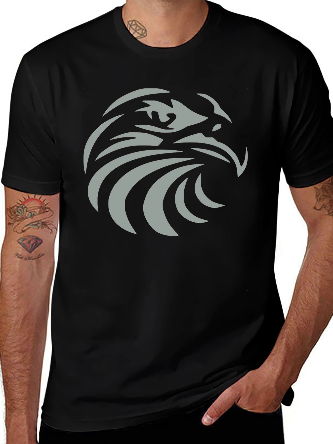 Bold Eagle Graphic Black T-Shirt