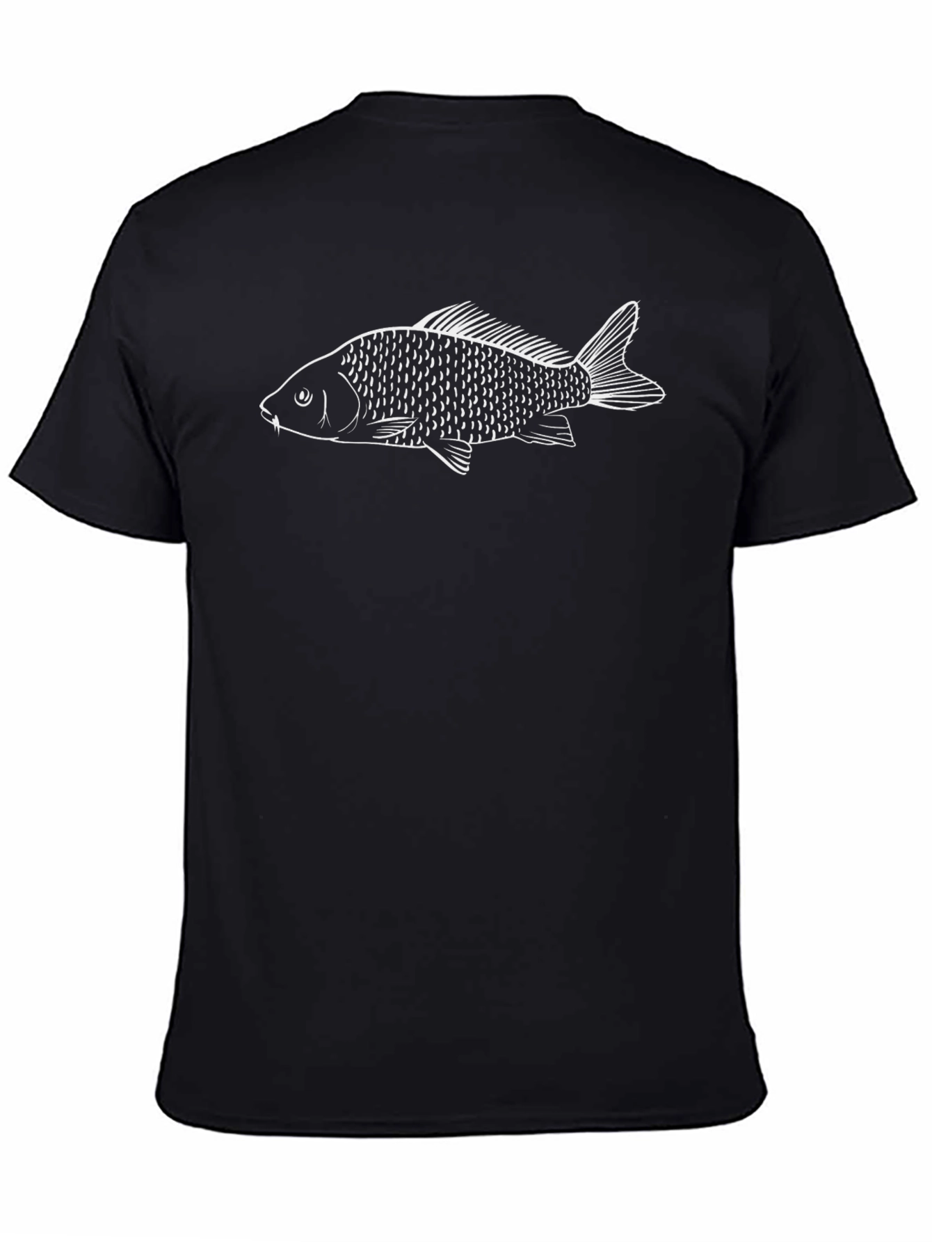 Cool Carp Fish Graphic T-Shirt - Black