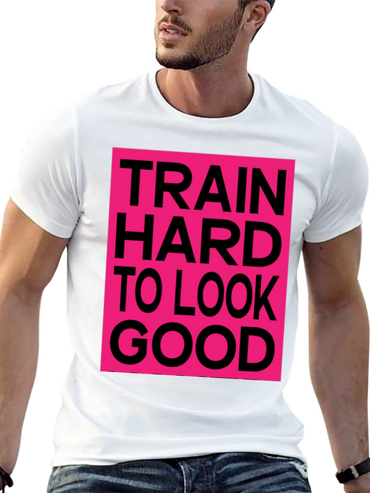 Train Hard Graphic Tee - Black Cotton Casual Shirt