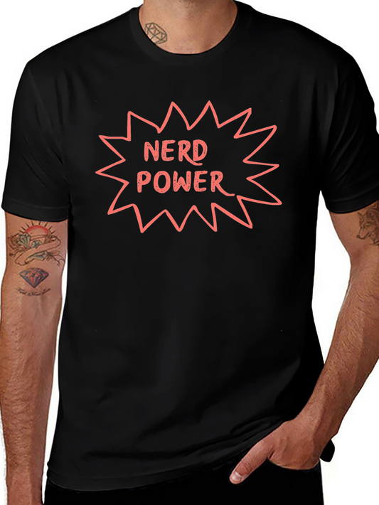 Nerd Power Graphic Tee - Bold Black T-Shirt