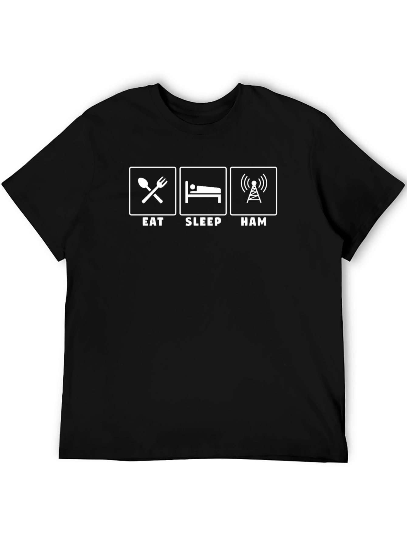 Eat Sleep Ham Radio Black T-Shirt