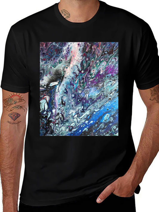 Abstract Art Graphic Tee - Modern Fluid Design