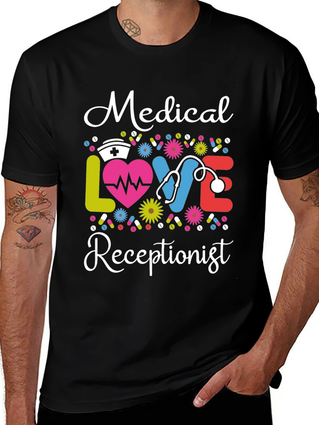 Medical Receptionist T-Shirt: Love & Profession