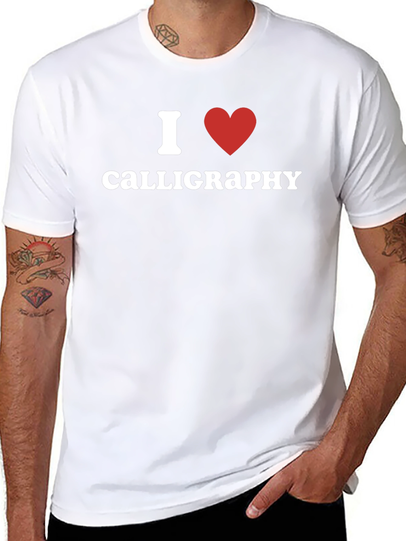 I Heart Calligraphy Black T-Shirt