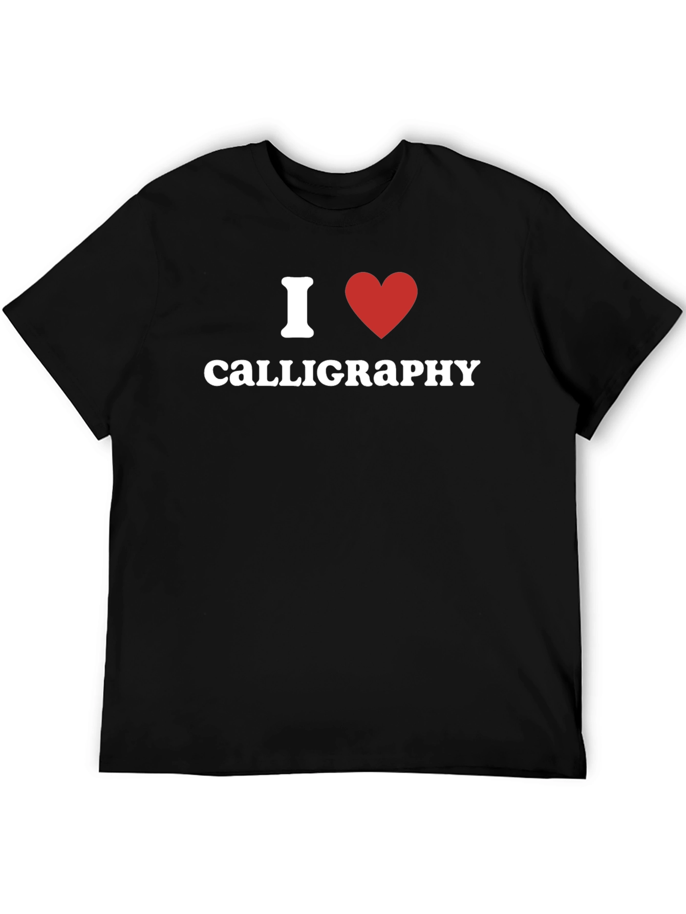 I Heart Calligraphy Black T-Shirt