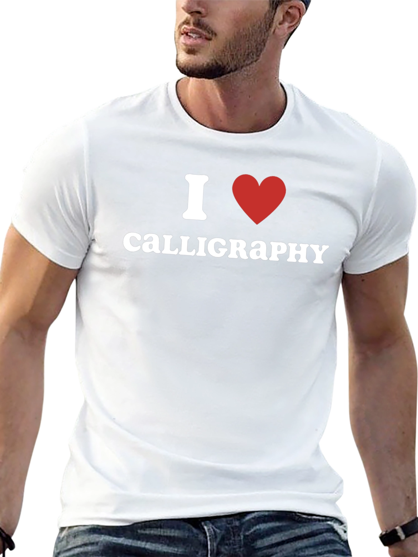 I Heart Calligraphy Black T-Shirt