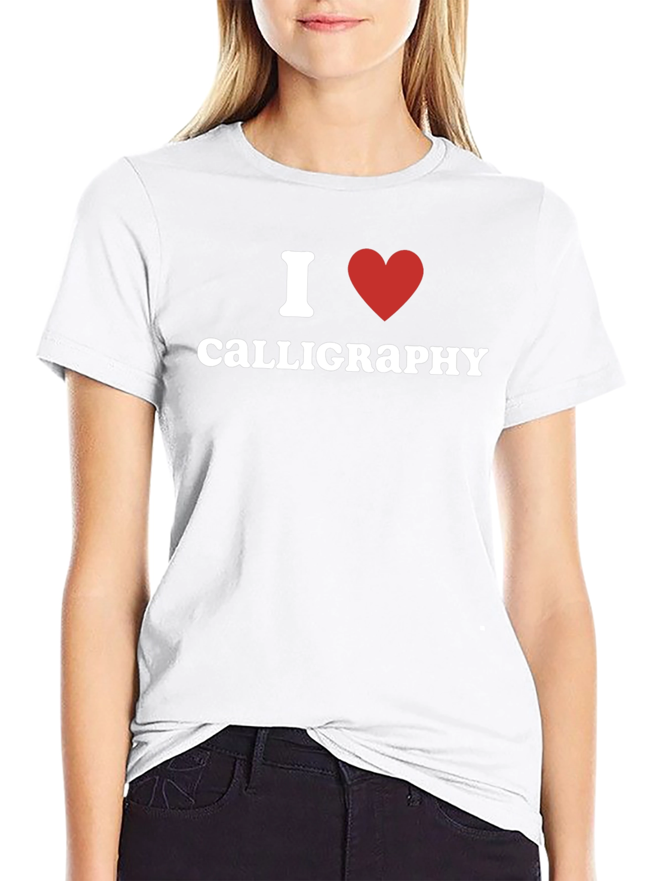 I Heart Calligraphy Black T-Shirt