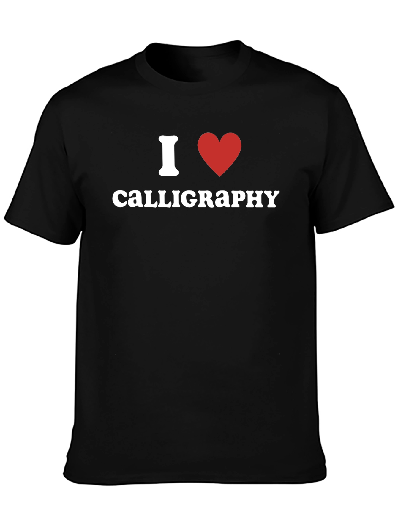 I Heart Calligraphy Black T-Shirt