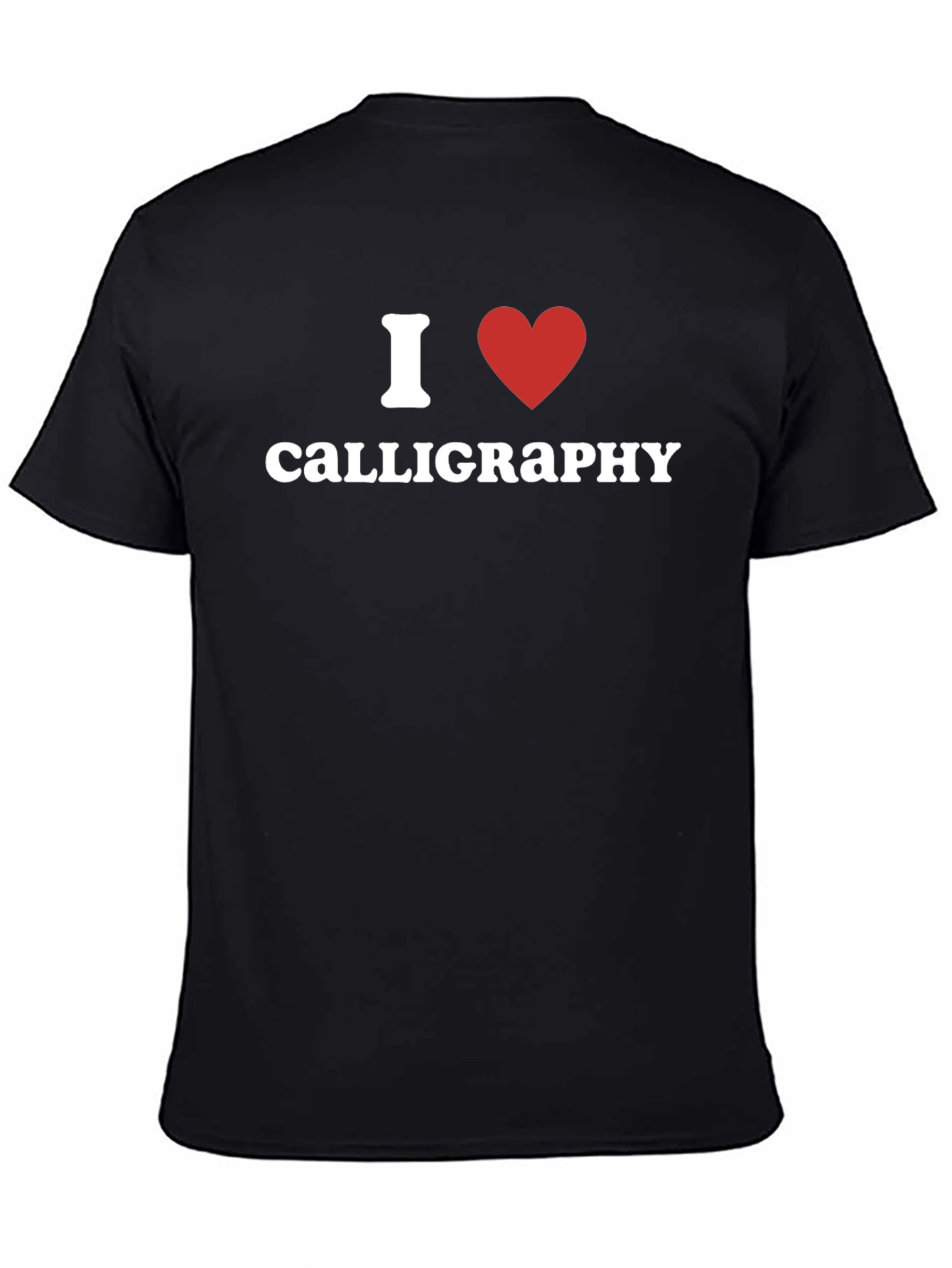 I Heart Calligraphy Black T-Shirt