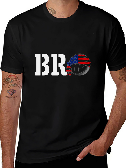 BRO Volleyball USA Flag T-Shirt