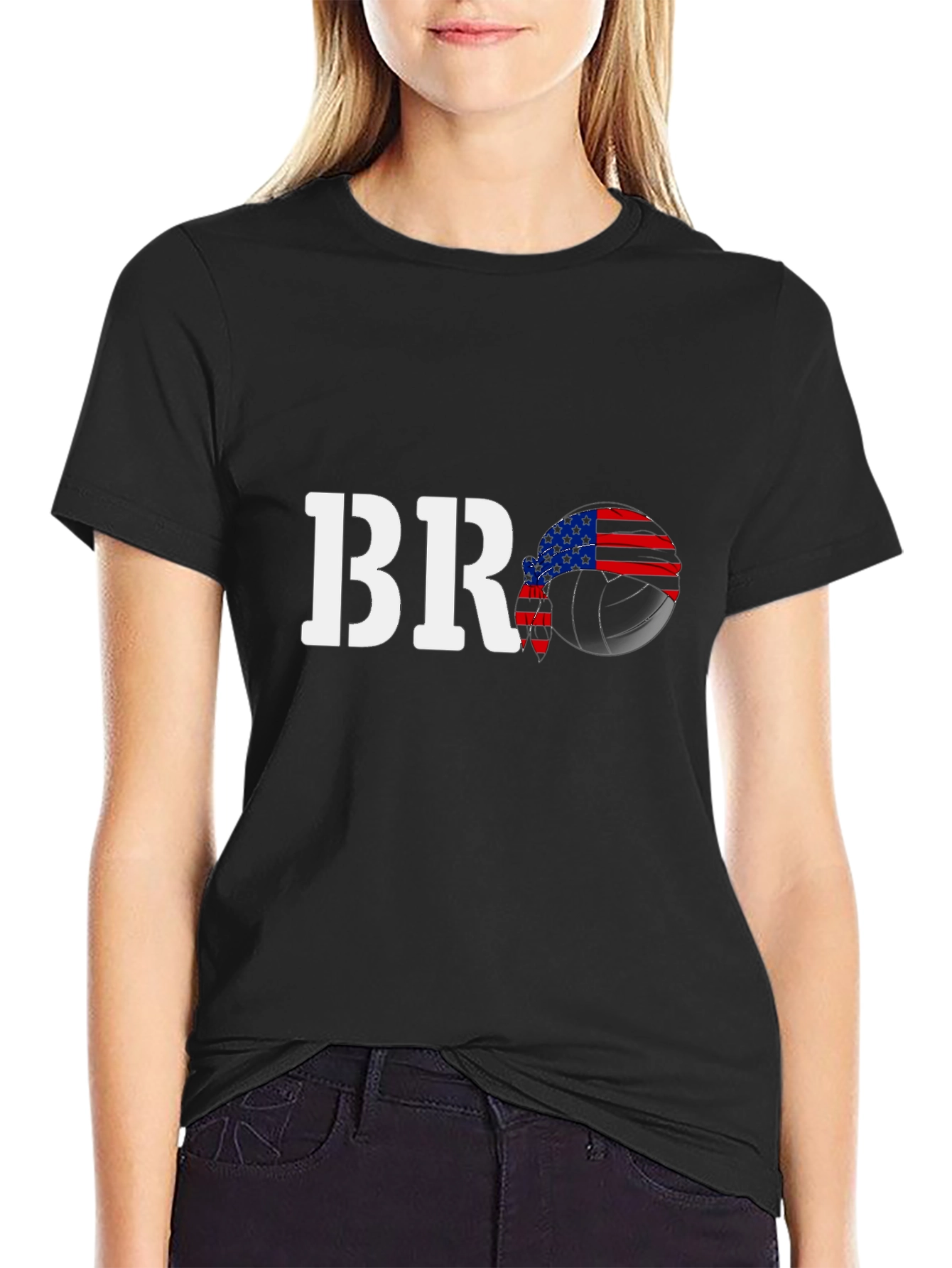 BRO Volleyball USA Flag T-Shirt