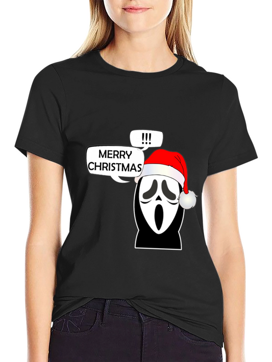 Ghost Face Merry Christmas Graphic T-Shirt