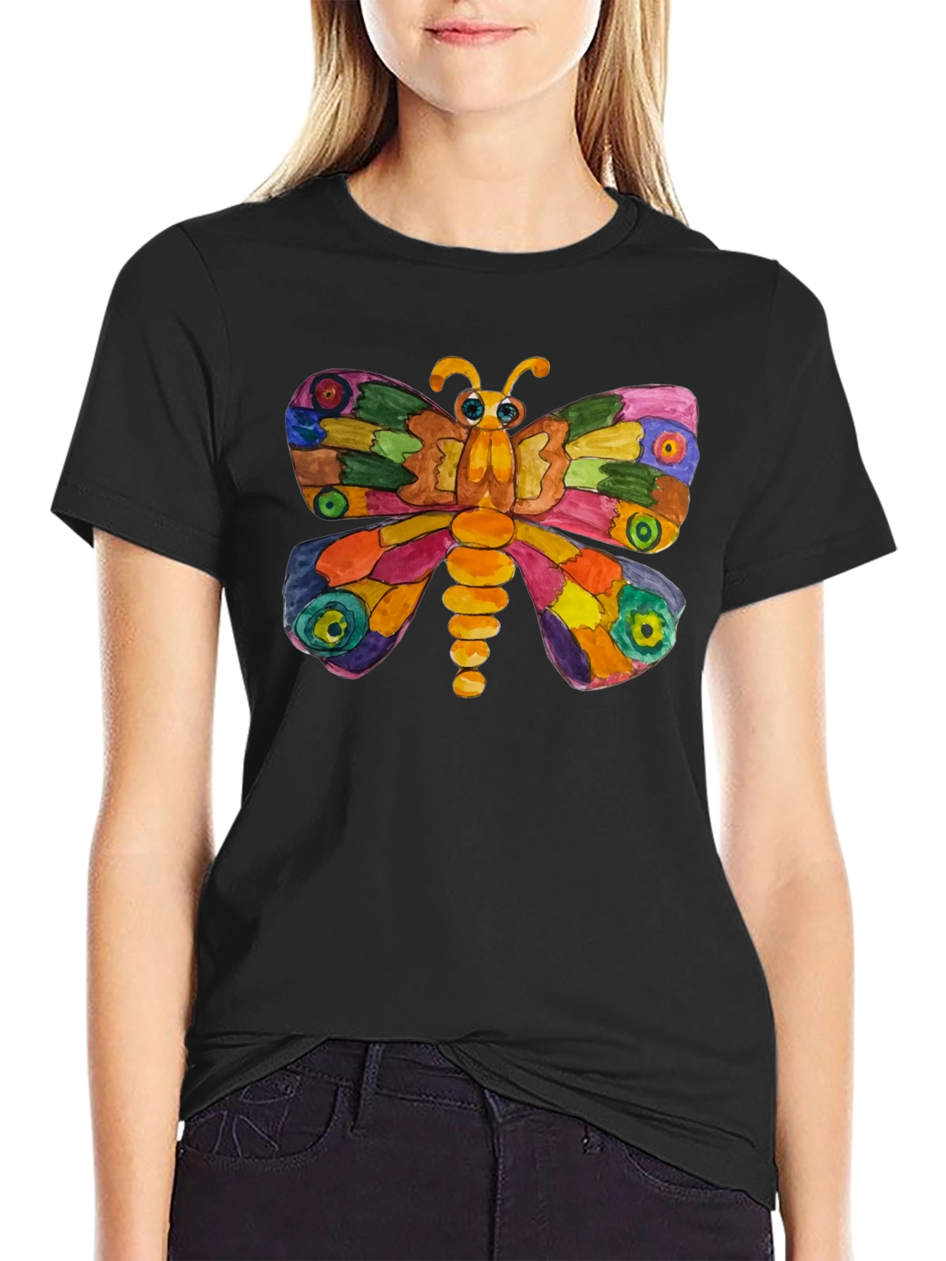 Colorful Butterfly Graphic T-Shirt