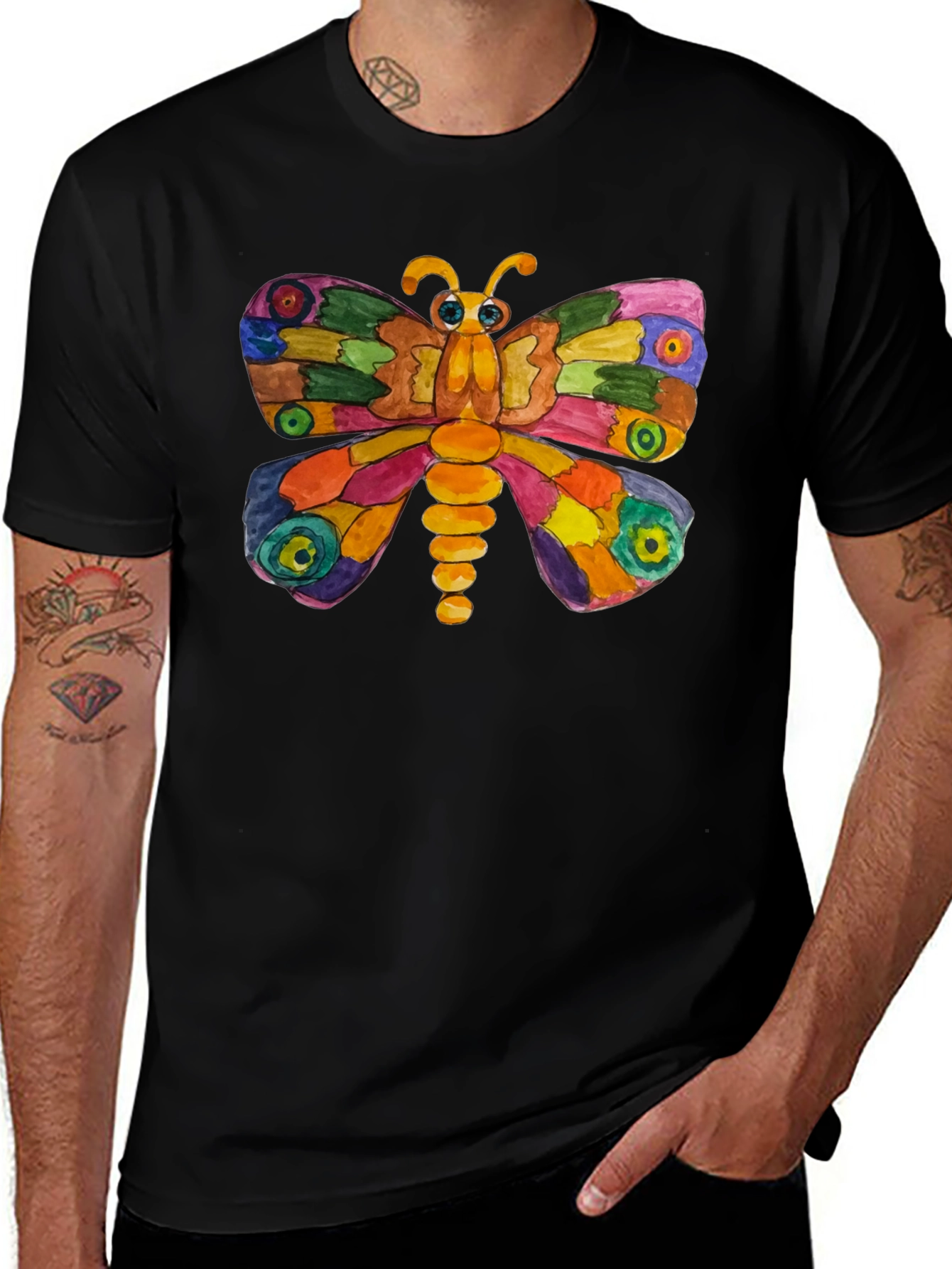Colorful Butterfly Graphic T-Shirt