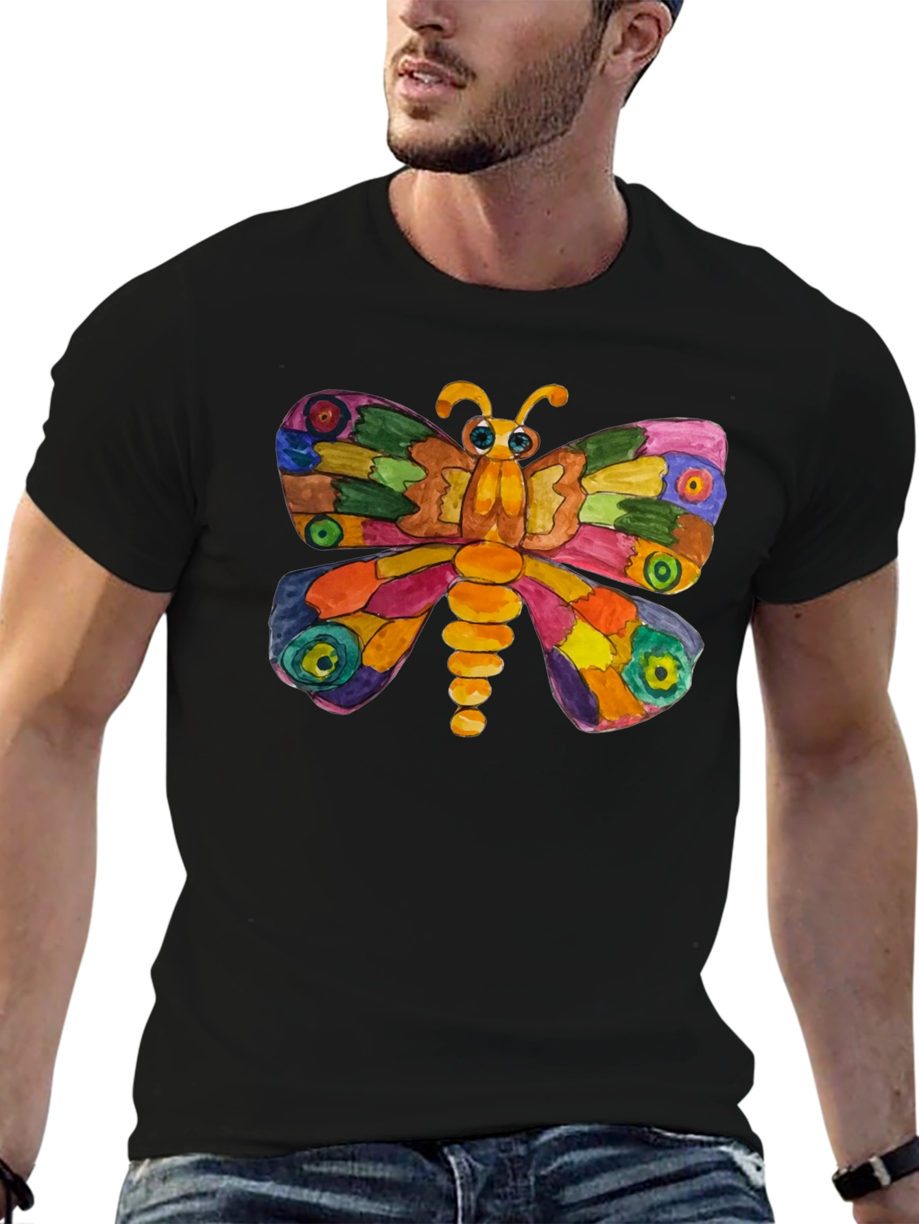 Colorful Butterfly Graphic T-Shirt