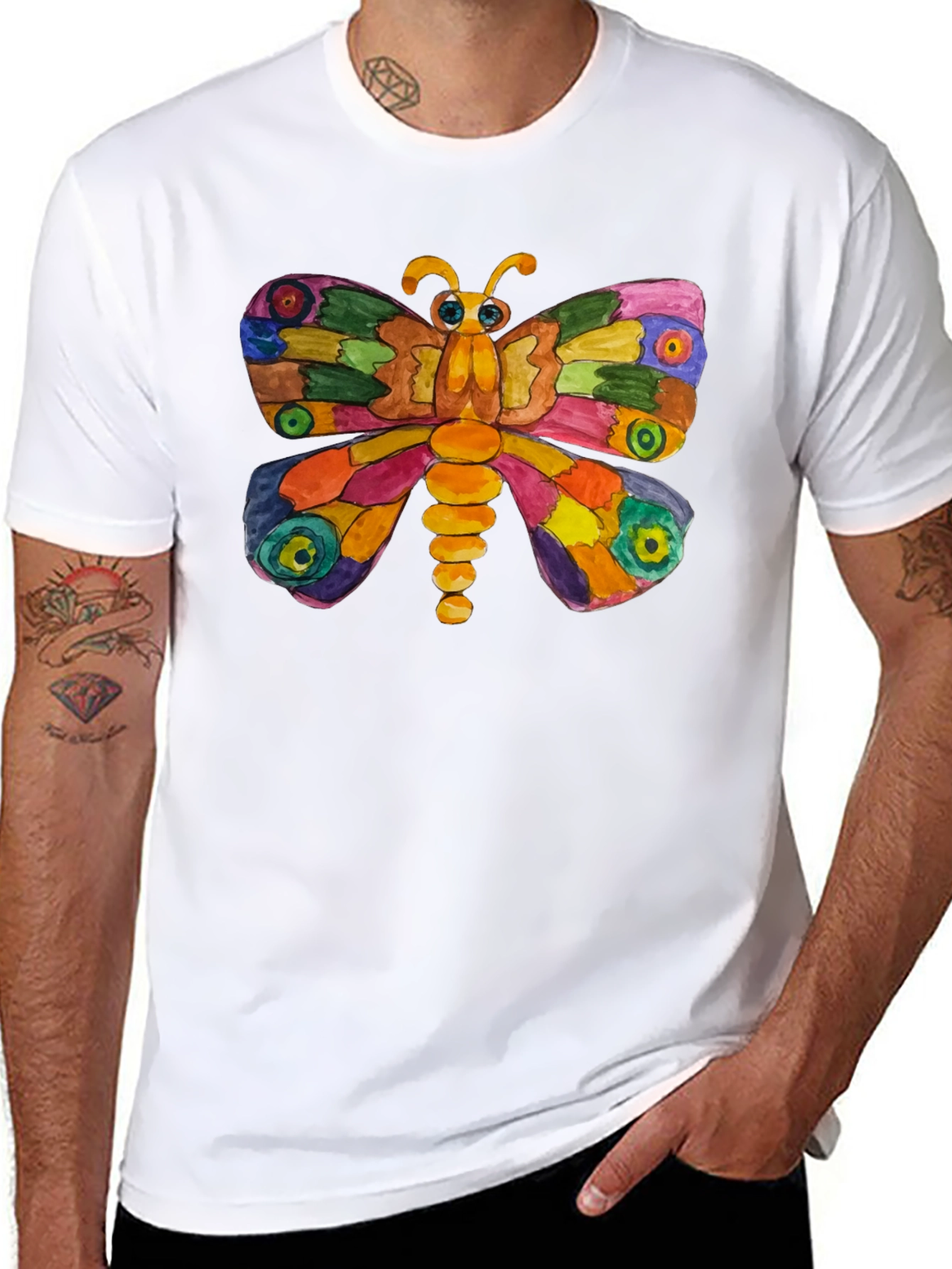 Colorful Butterfly Graphic T-Shirt