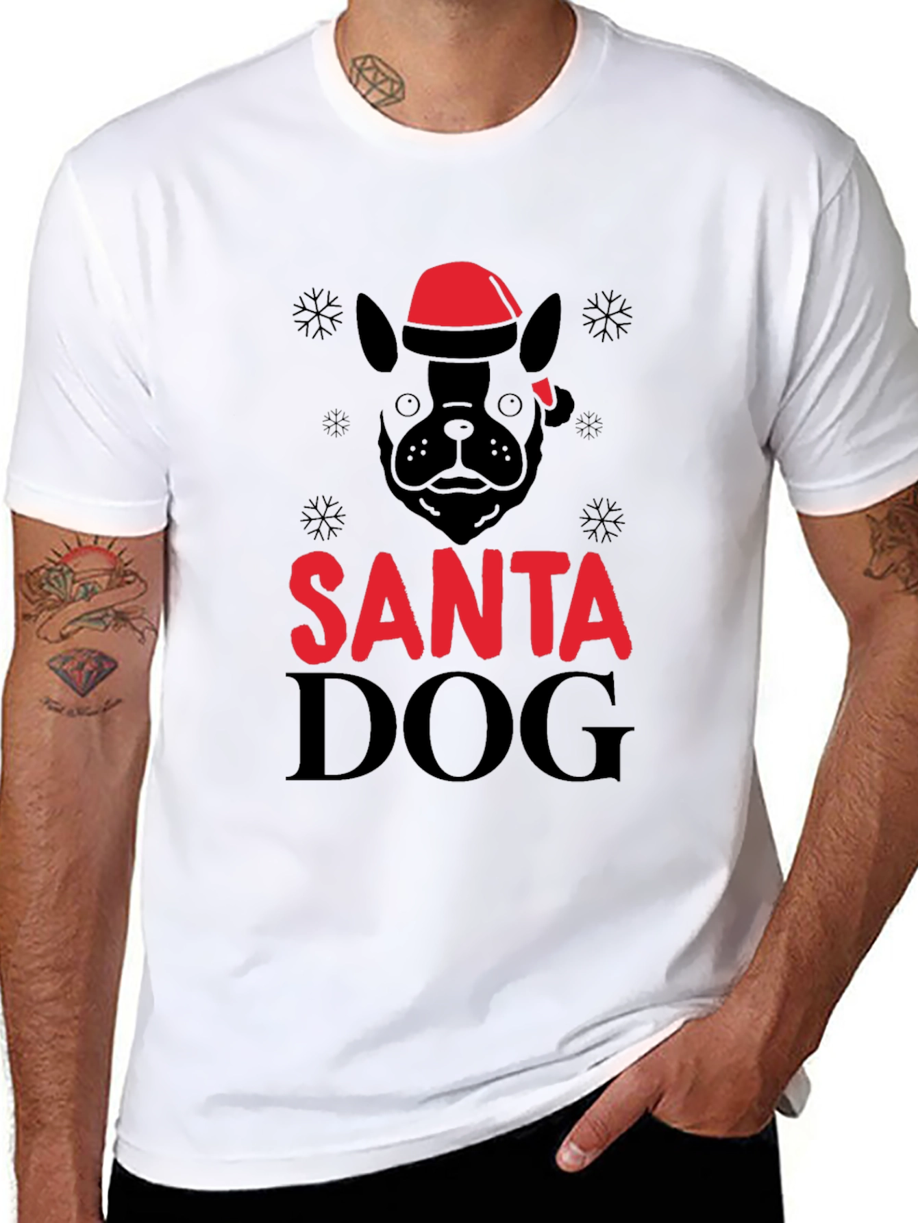 Santa Dog Graphic T-Shirt