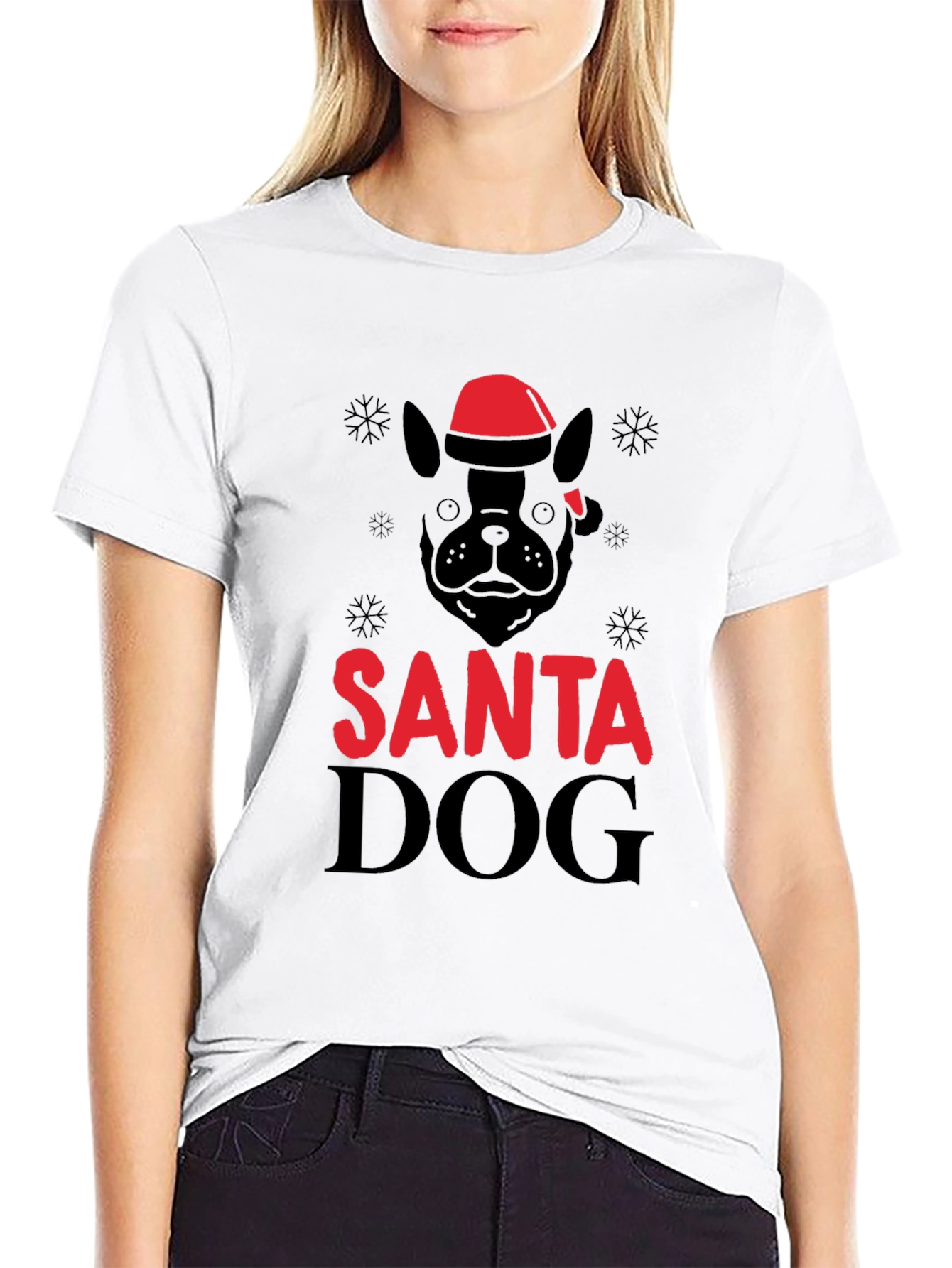 Santa Dog Graphic T-Shirt