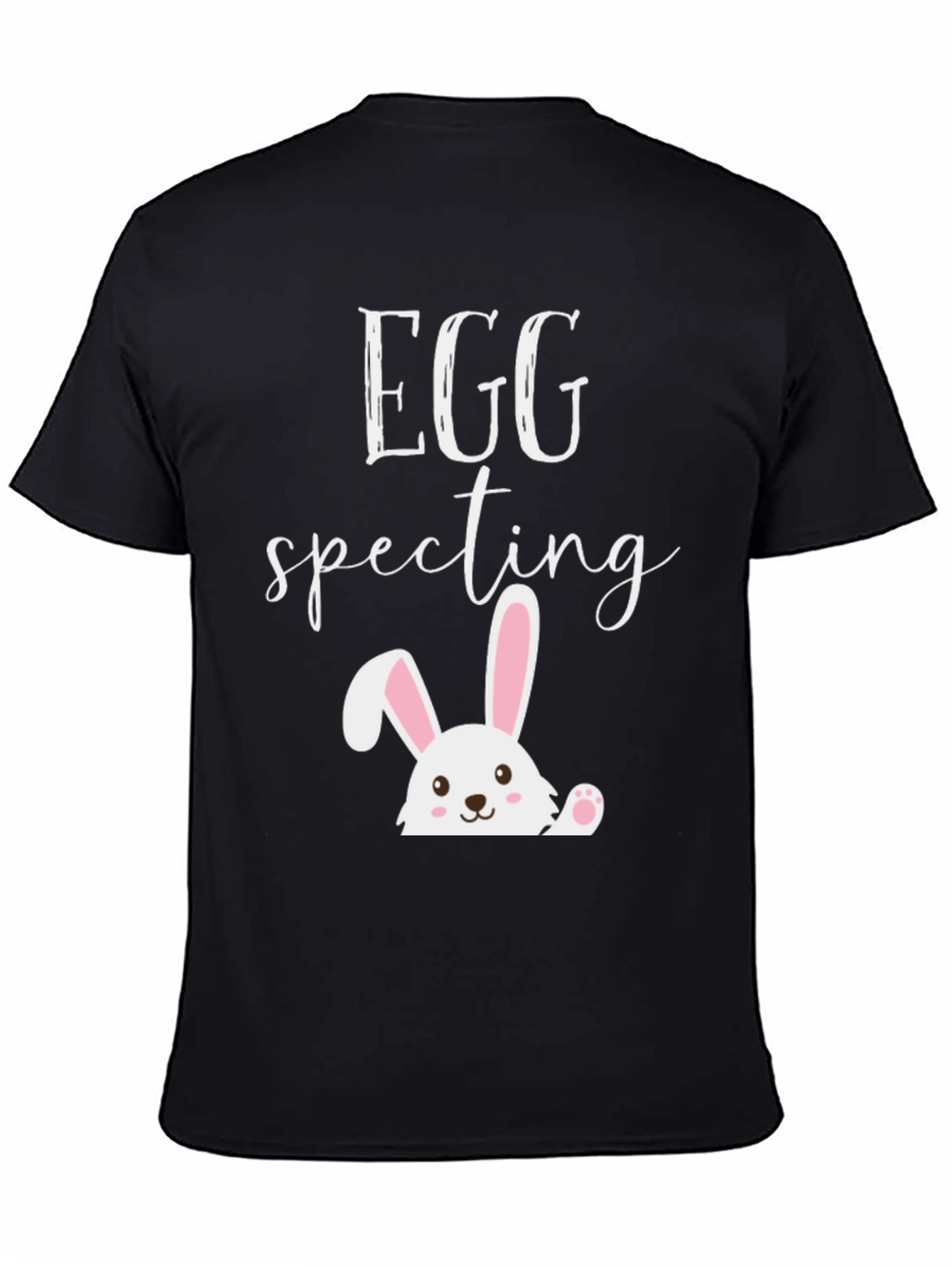 Eggspecting Easter Bunny Black Graphic T-Shirt