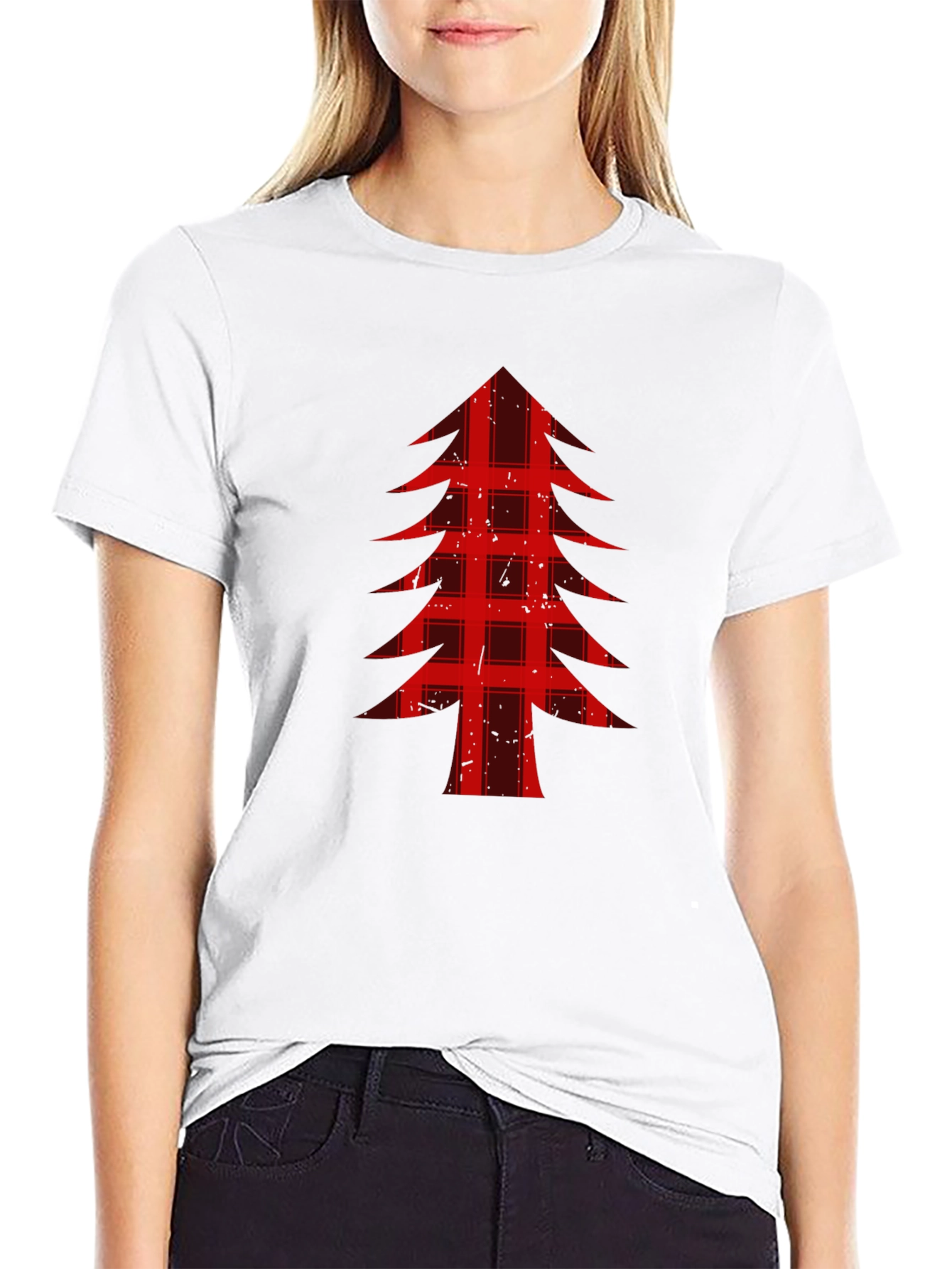 Buffalo Plaid Christmas Tree Graphic Tee