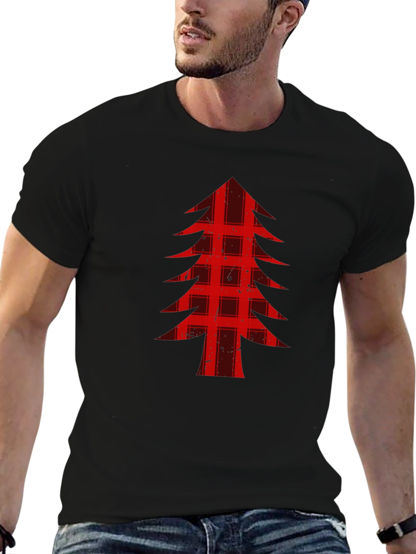 Buffalo Plaid Christmas Tree Graphic Tee