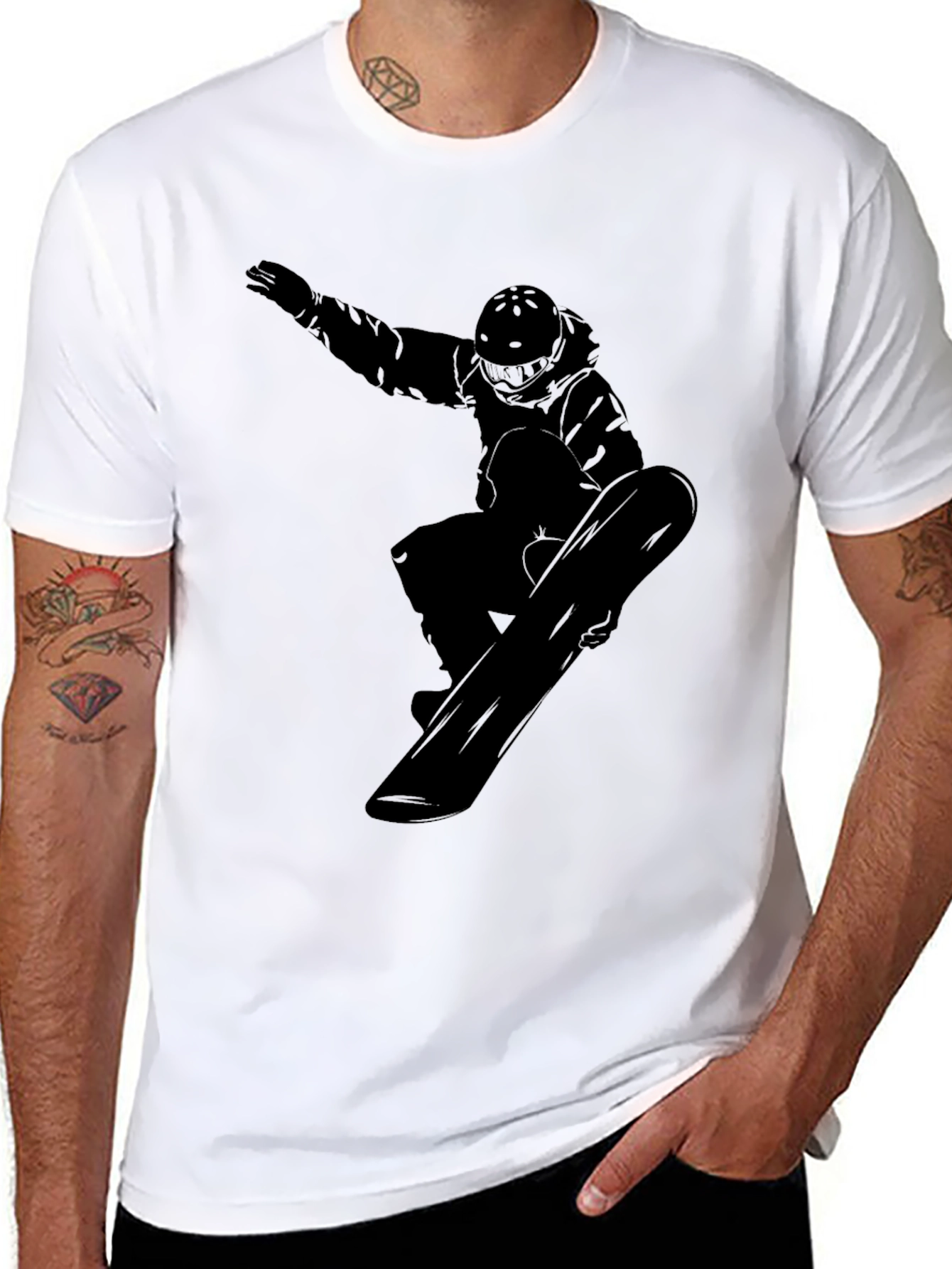 Black Snowboarder Graphic Tee