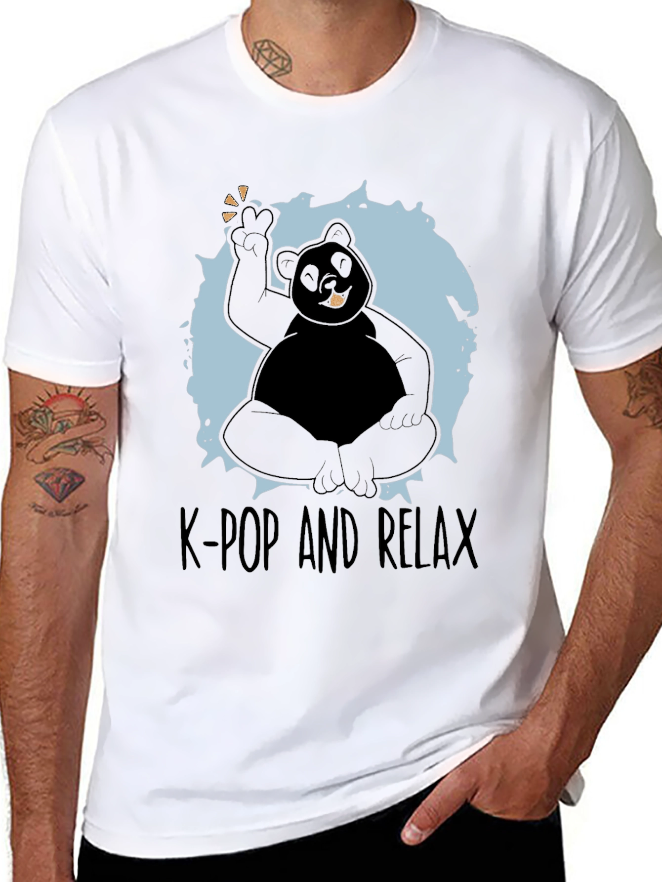 K-Pop and Relax T-Shirt - Panda Design