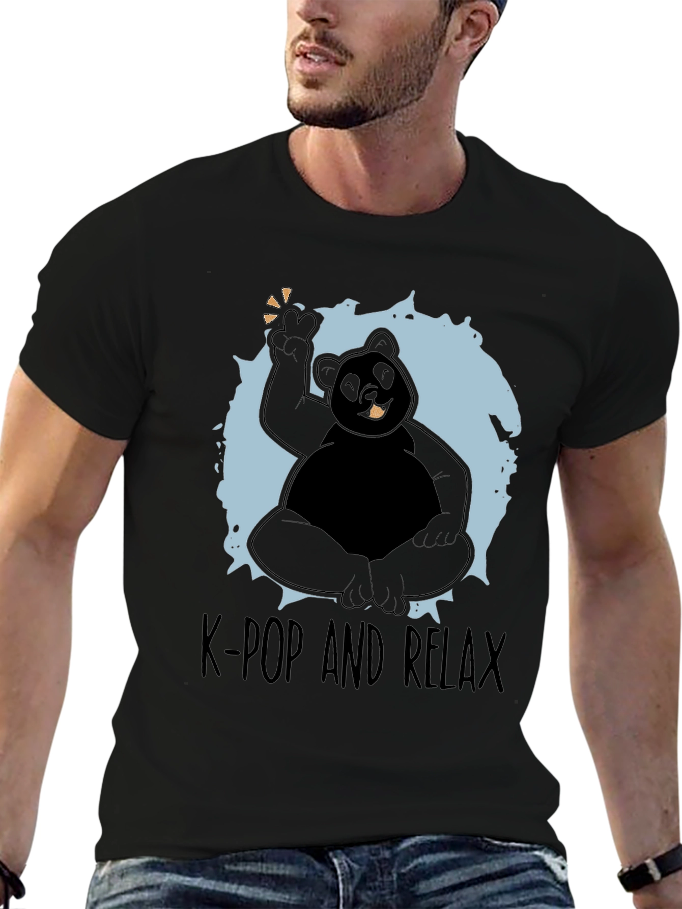 K-Pop and Relax T-Shirt - Panda Design