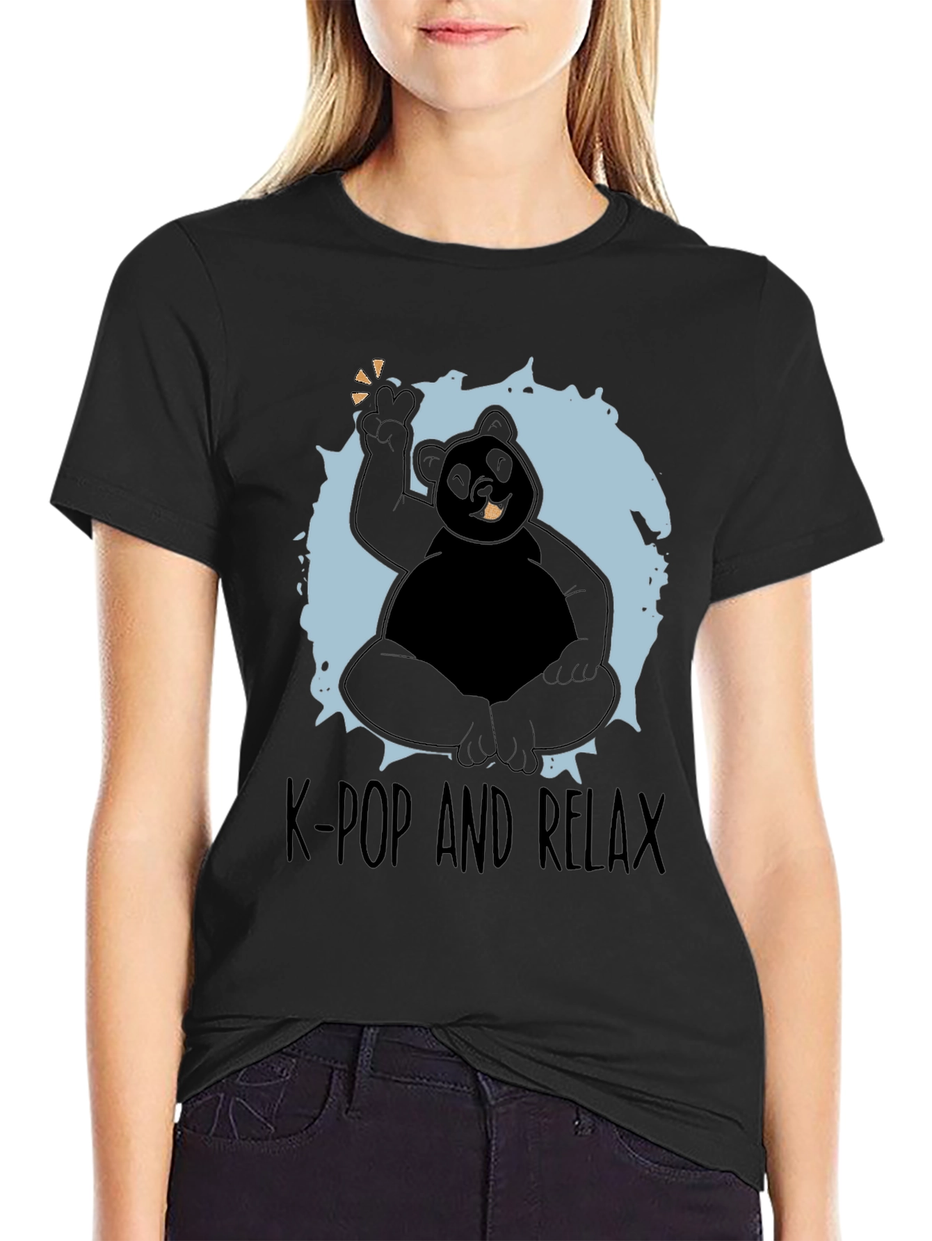 K-Pop and Relax T-Shirt - Panda Design
