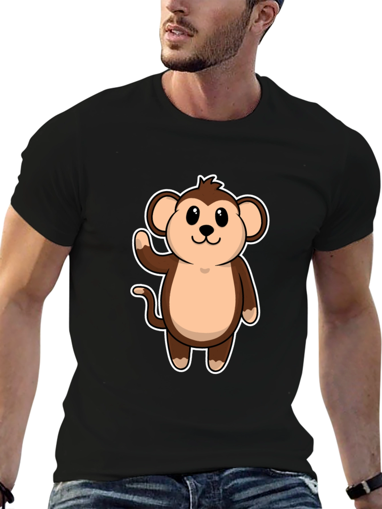 Monkey Graphic Tee - Soft Cotton Casual T-Shirt