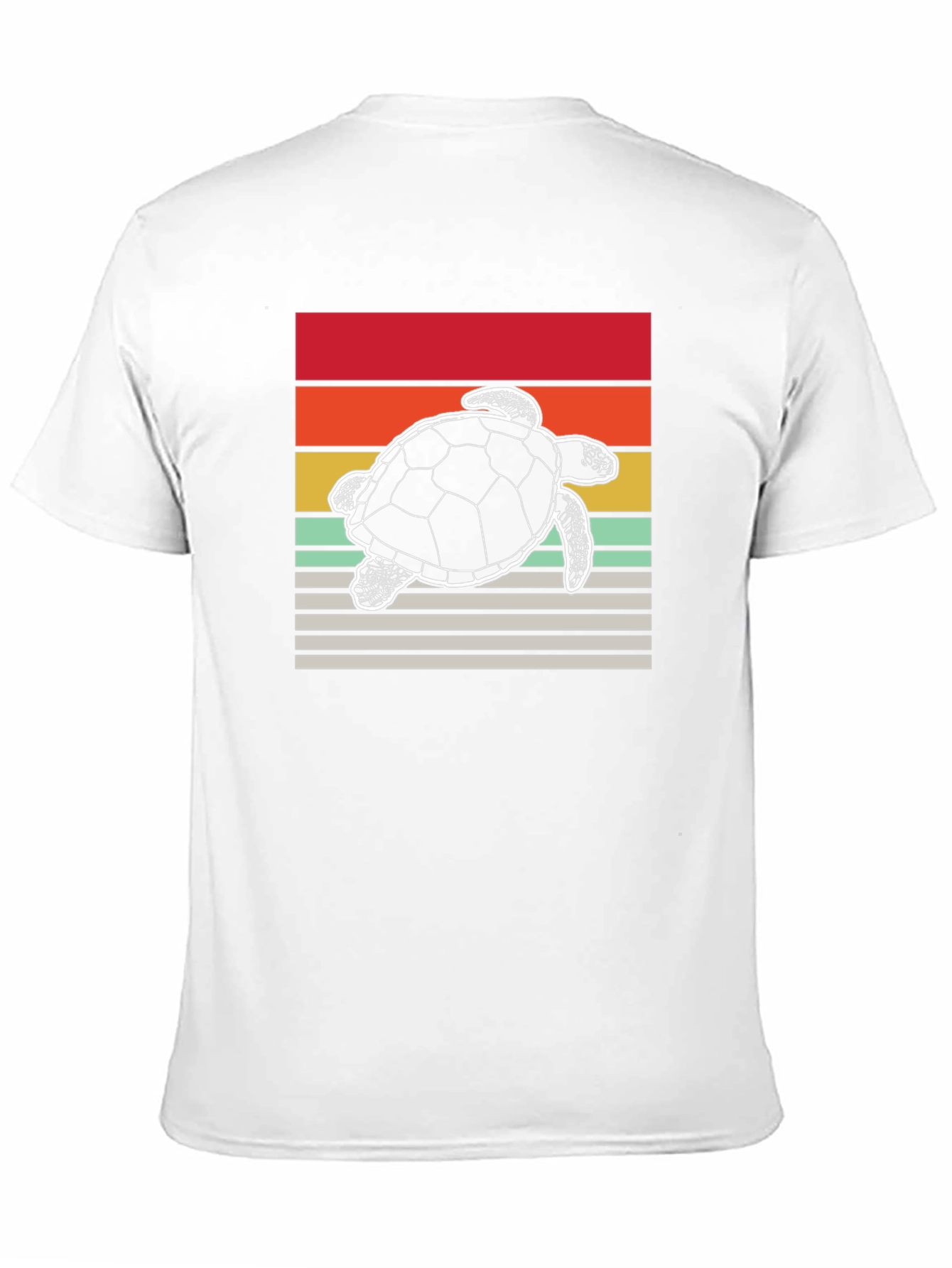 Retro Turtle Graphic Tee - Black Cotton Blend