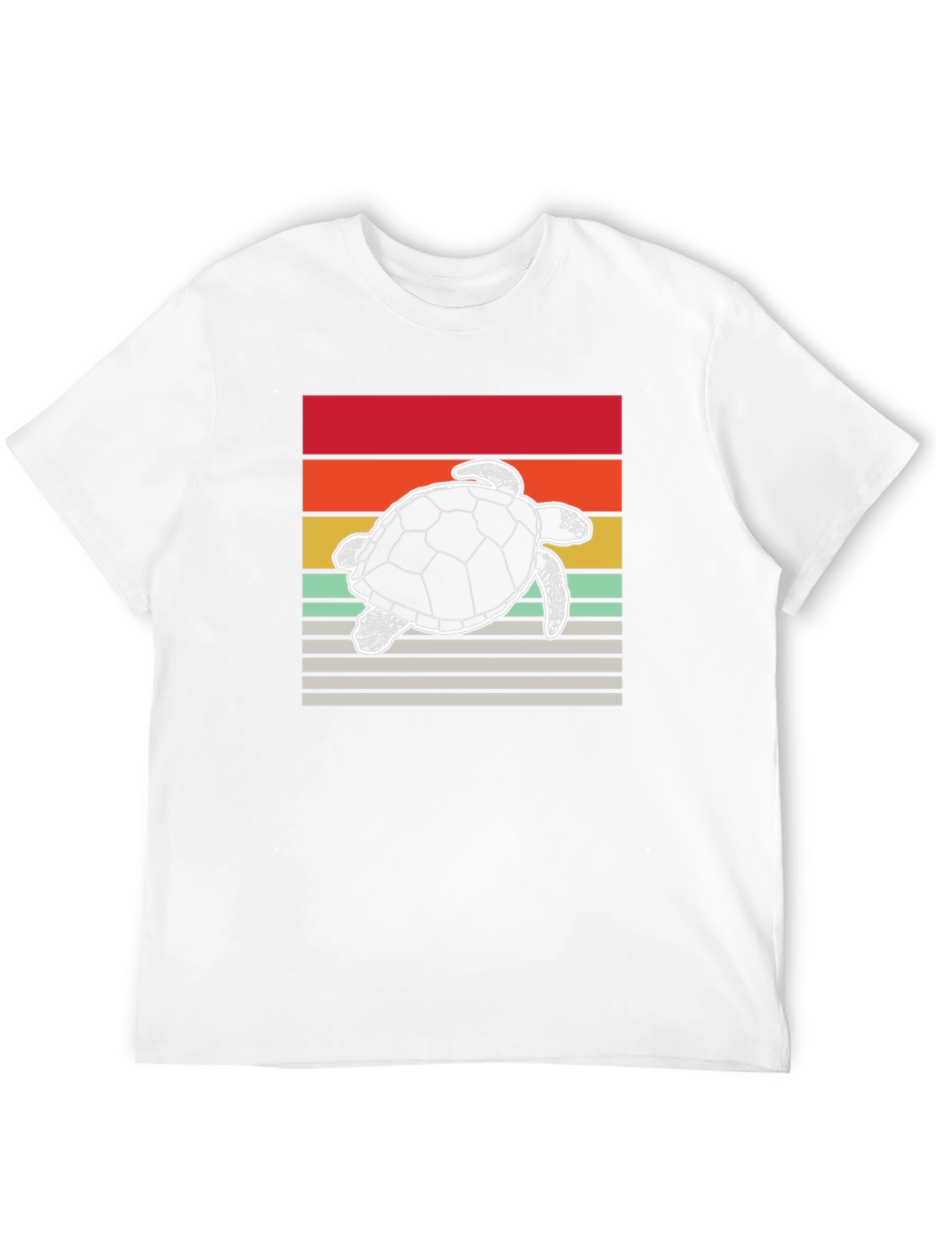 Retro Turtle Graphic Tee - Black Cotton Blend