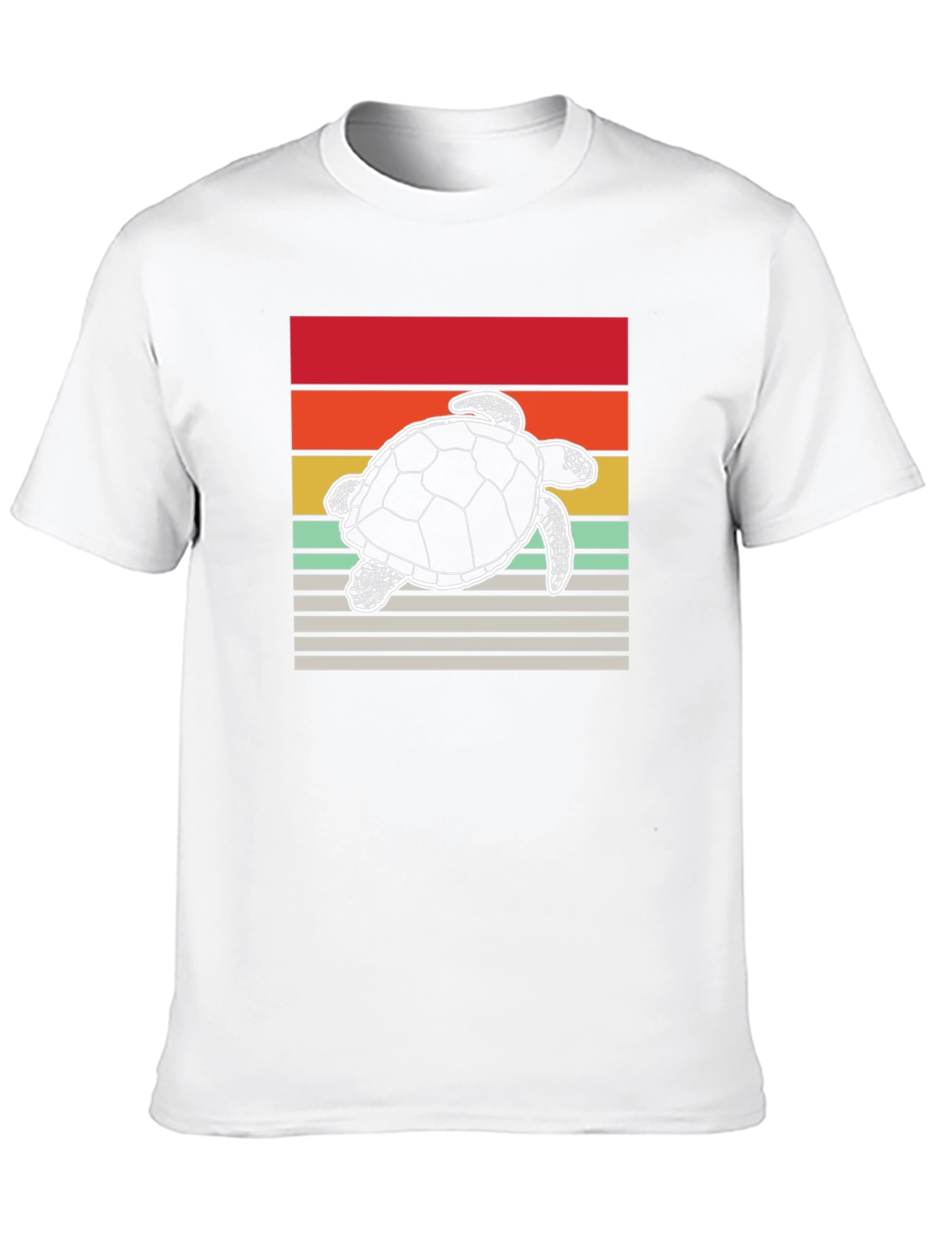 Retro Turtle Graphic Tee - Black Cotton Blend