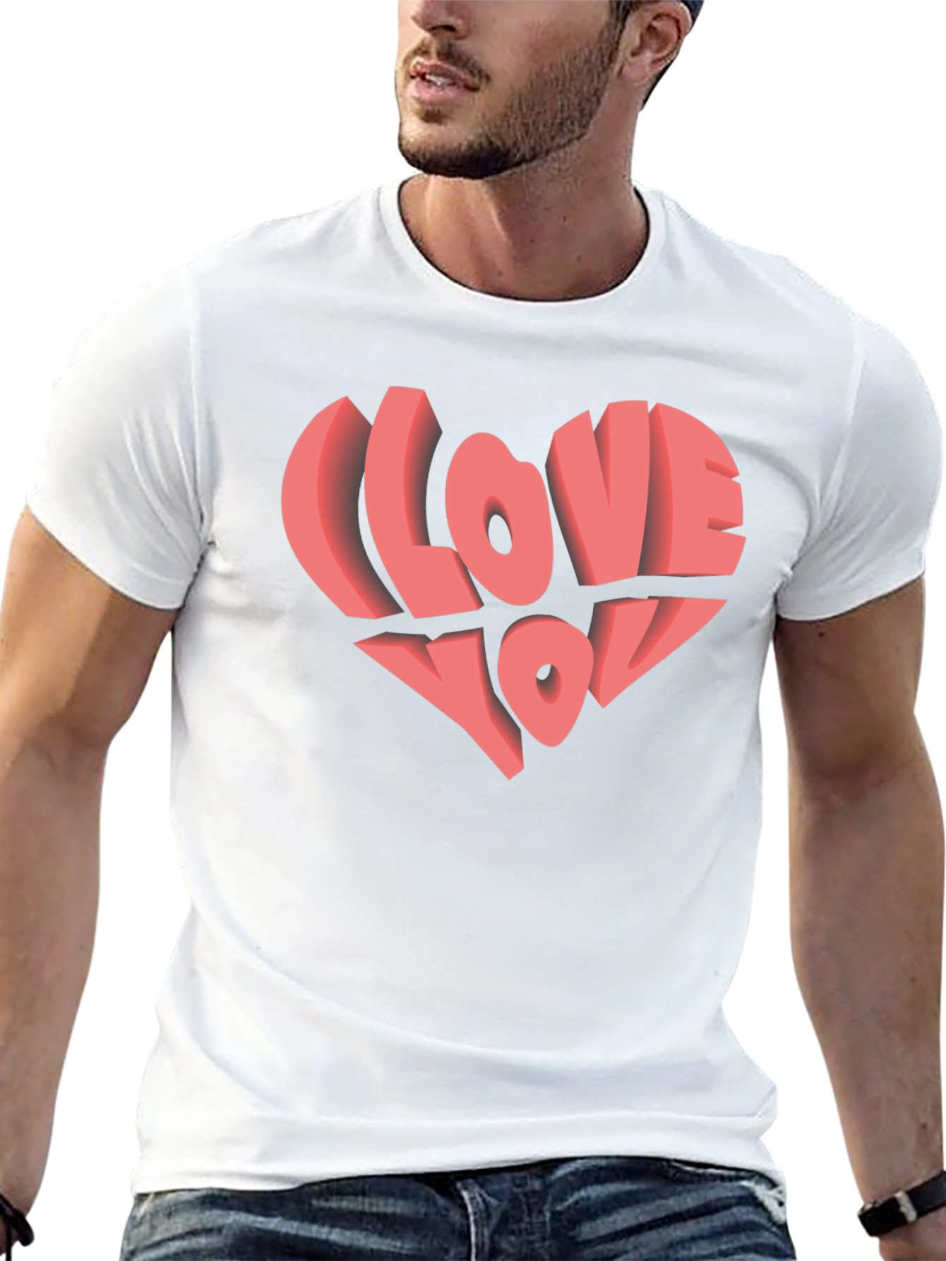 I Love You Heart Graphic Black T-Shirt