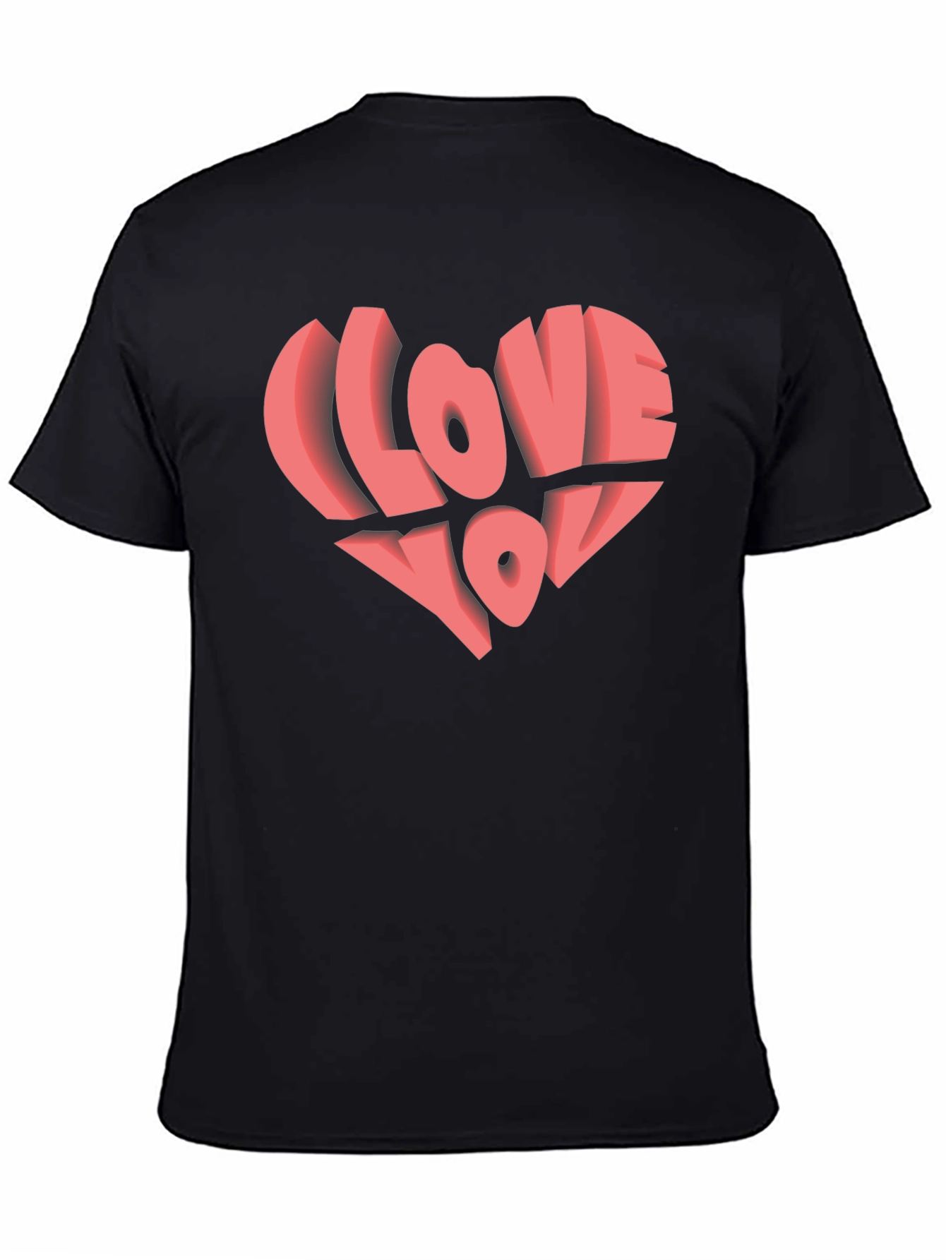 I Love You Heart Graphic Black T-Shirt